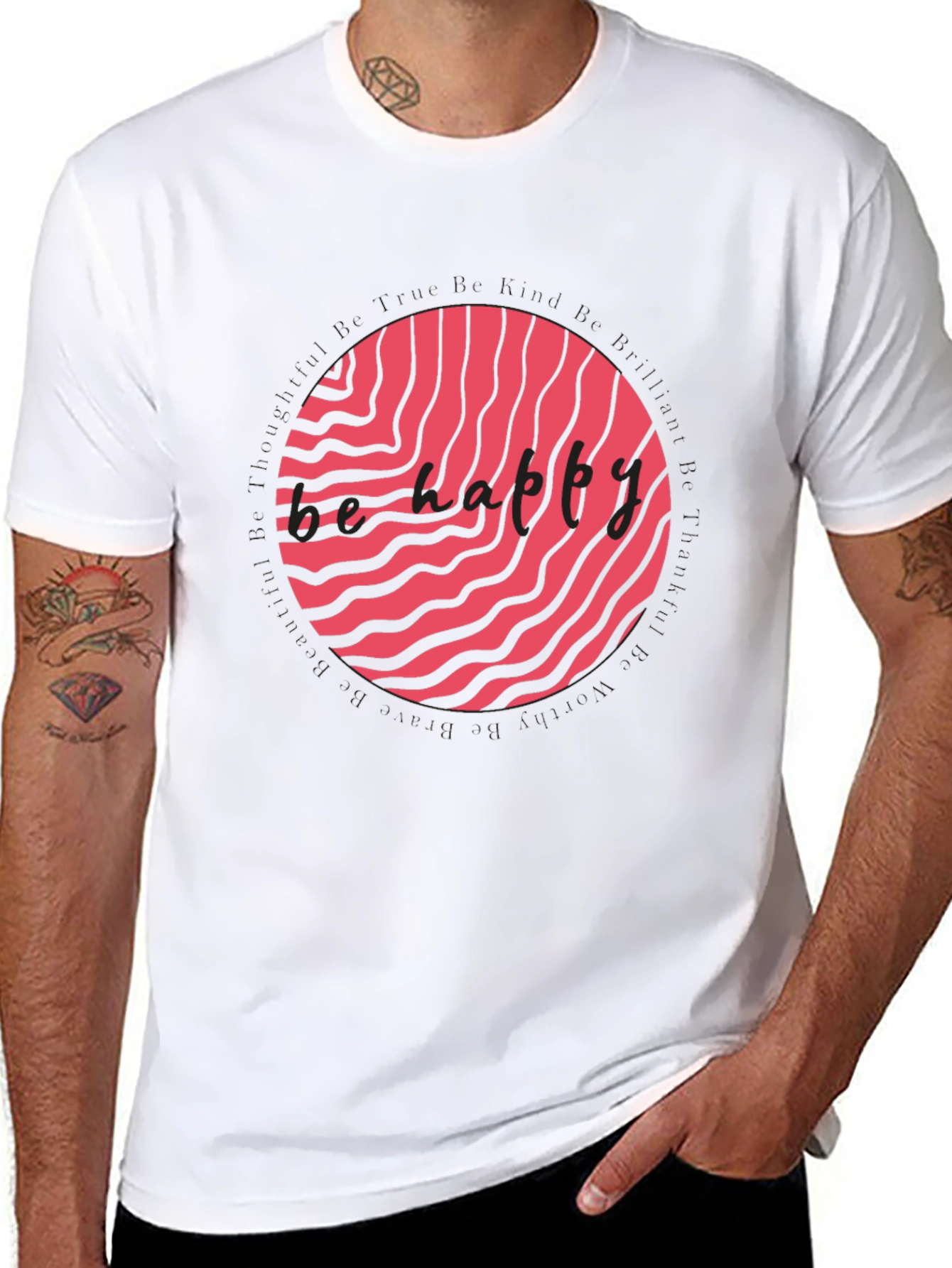 Trendy Black T-Shirt with Abstract Graphic