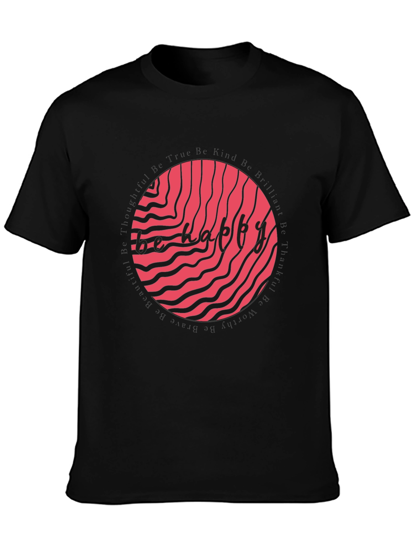 Trendy Black T-Shirt with Abstract Graphic