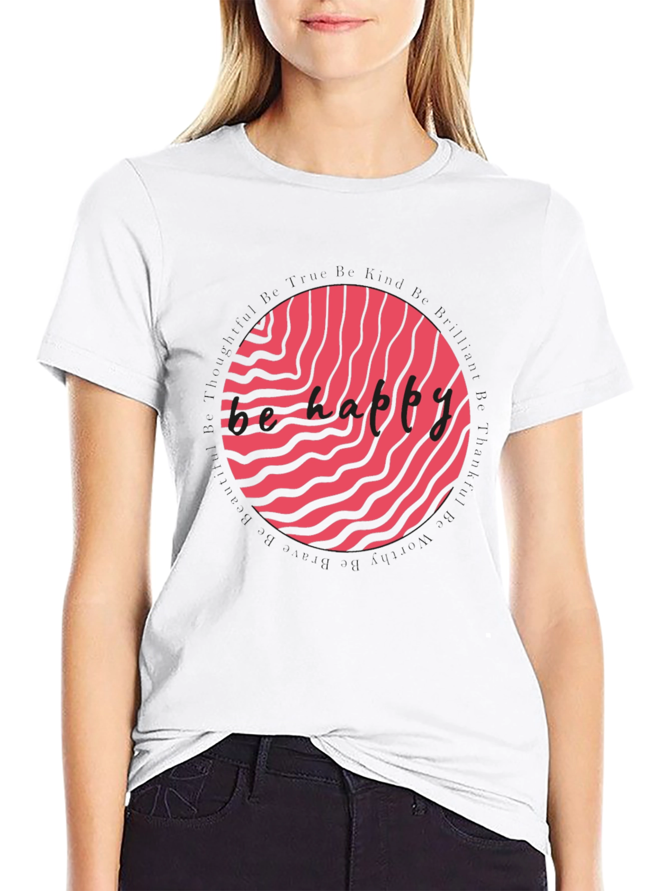 Trendy Black T-Shirt with Abstract Graphic