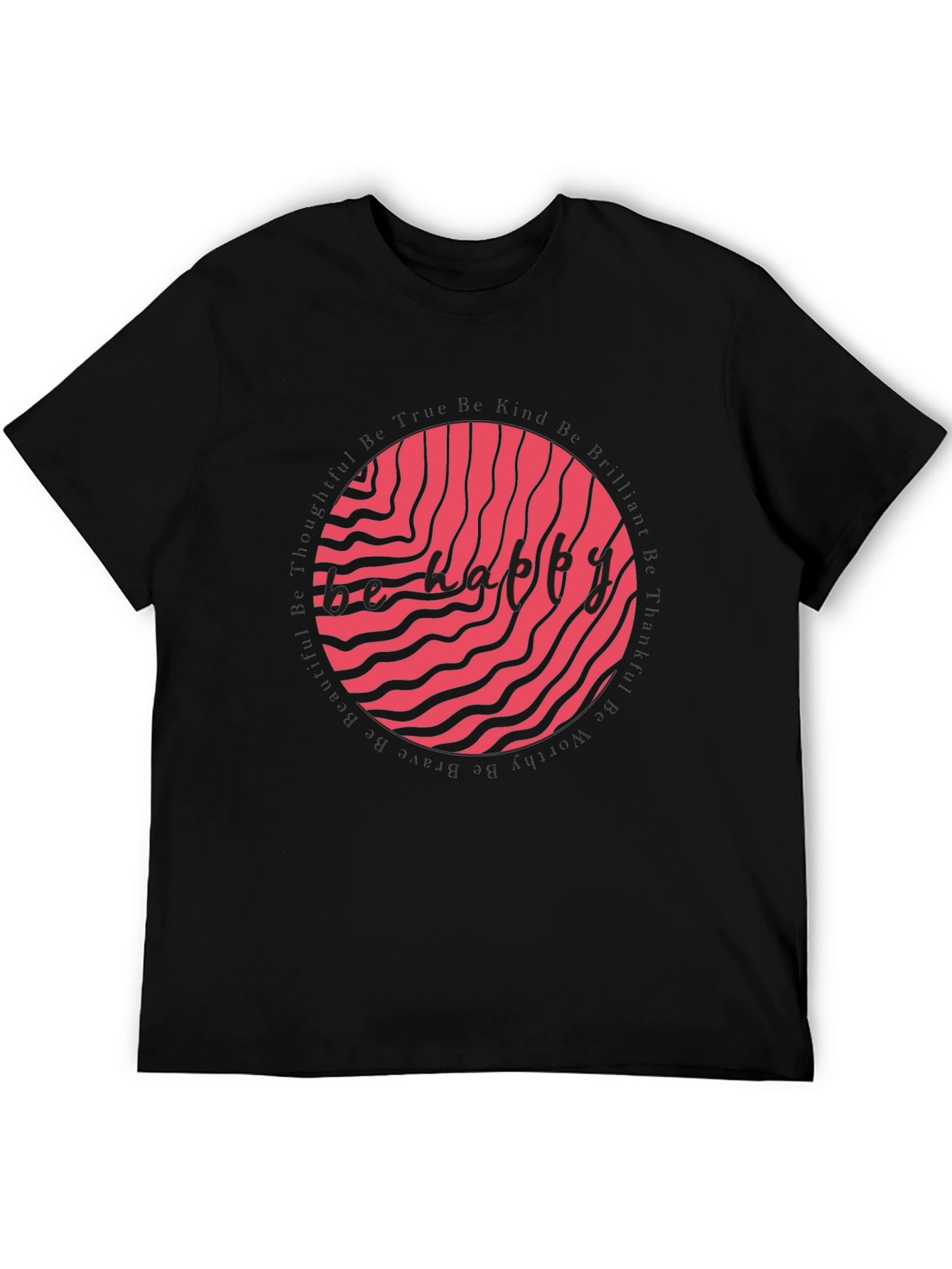 Trendy Black T-Shirt with Abstract Graphic