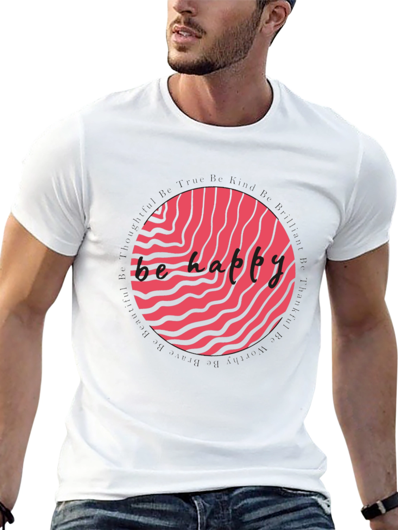 Trendy Black T-Shirt with Abstract Graphic