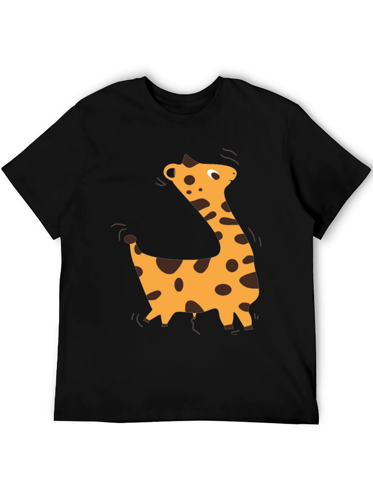Giraffe Graphic Black T-Shirt - Casual Style