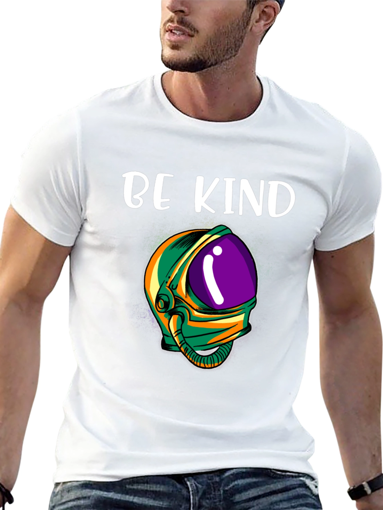 Be Kind Astronaut T-Shirt - Black Graphic Tee