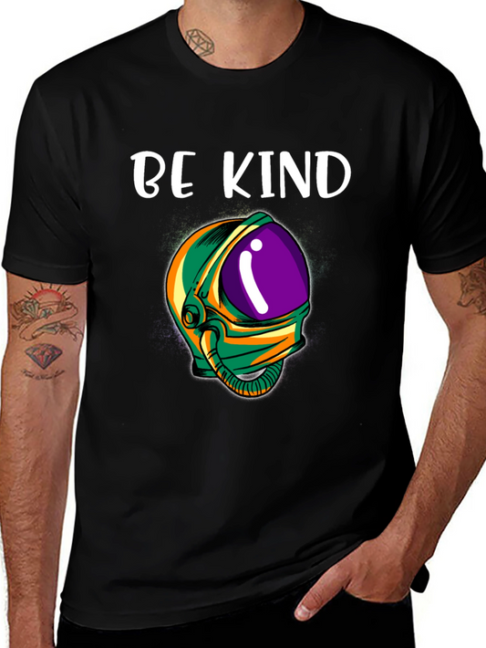 Be Kind Astronaut T-Shirt - Black Graphic Tee