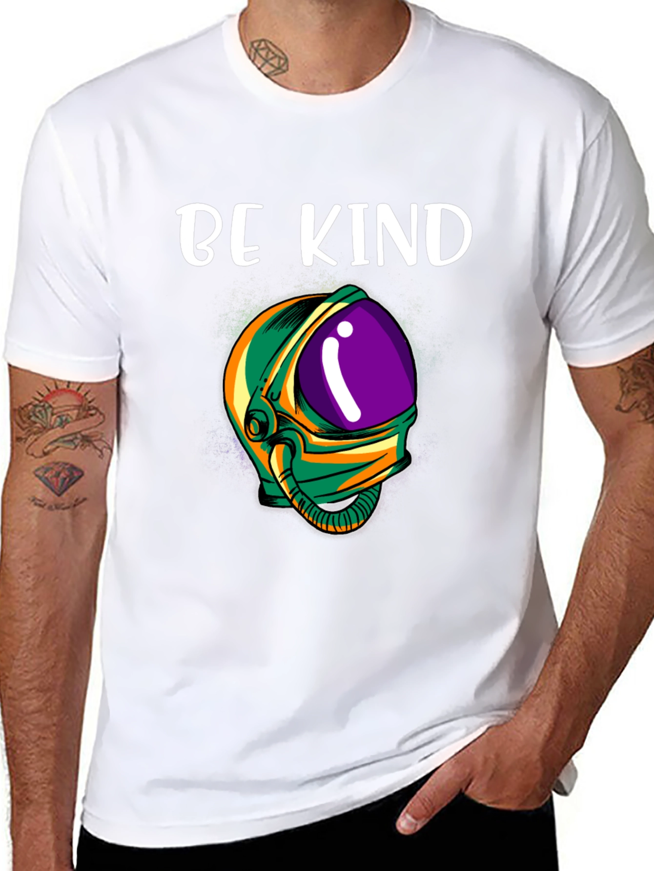 Be Kind Astronaut T-Shirt - Black Graphic Tee