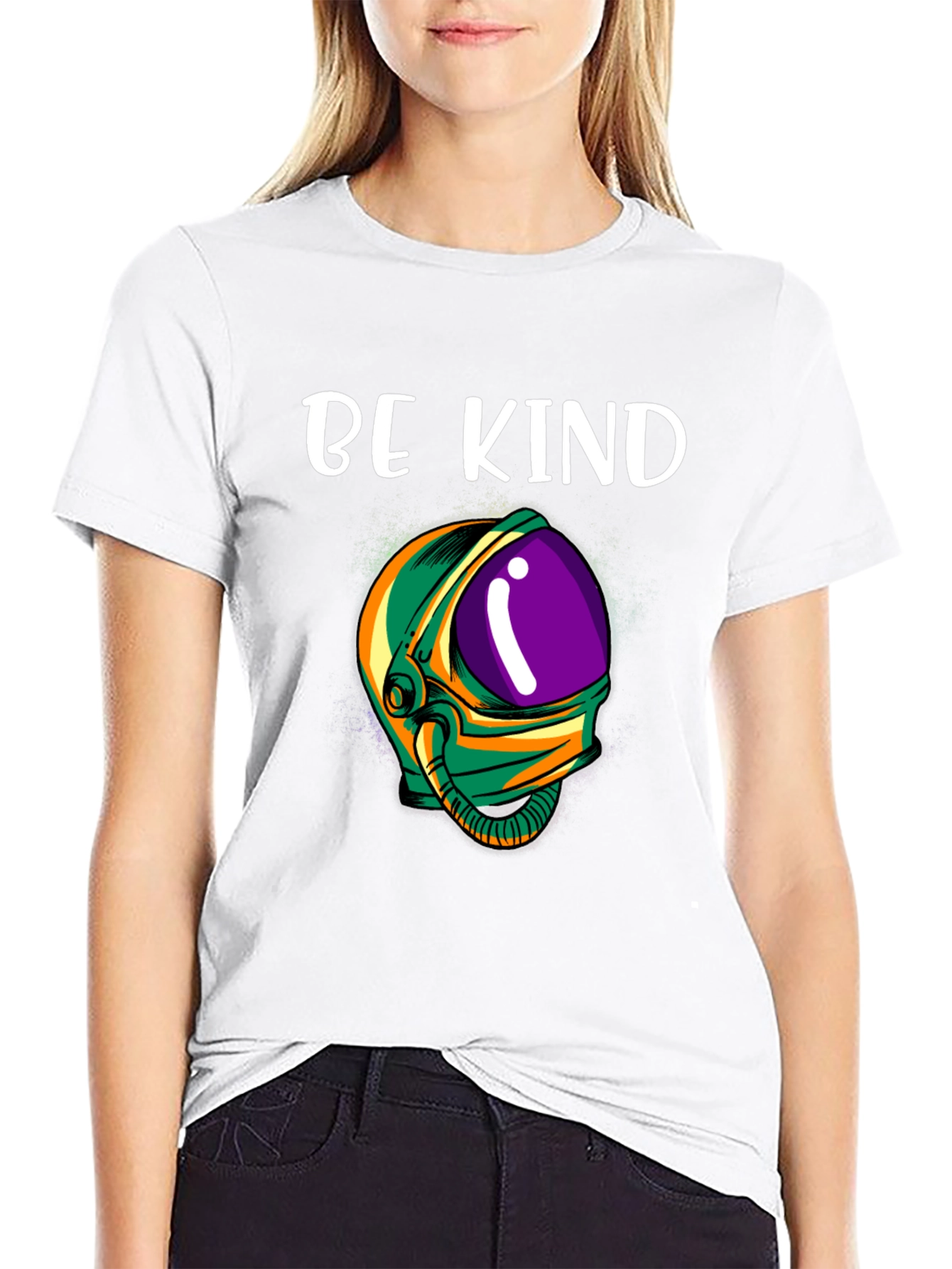 Be Kind Astronaut T-Shirt - Black Graphic Tee
