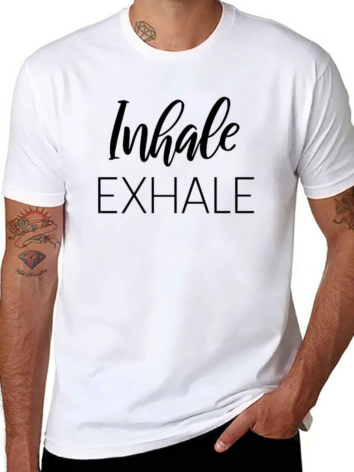 Inhale Exhale Graphic Tee - Relax and Breathe