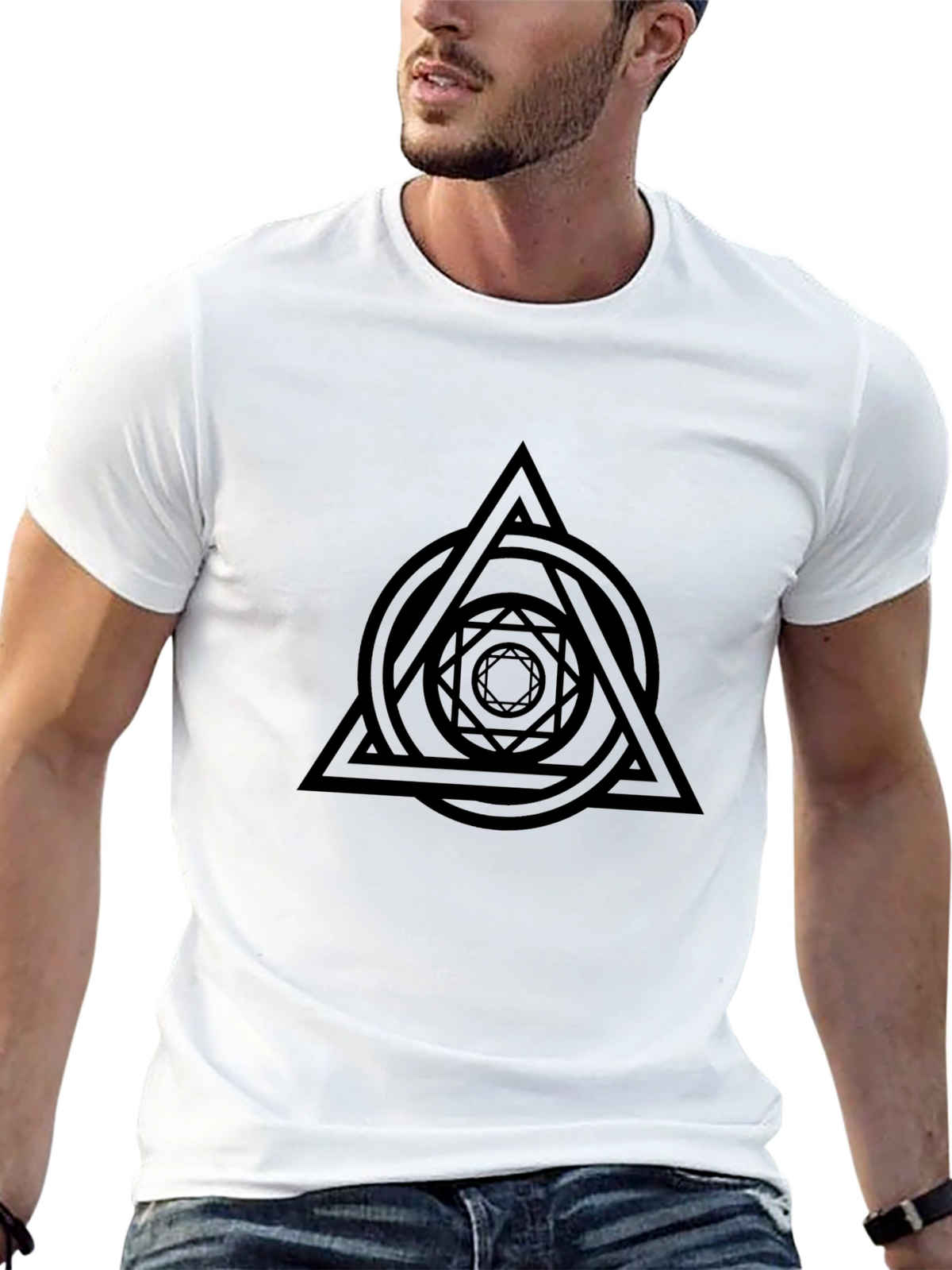 Geometric Symbol Black Graphic Tee