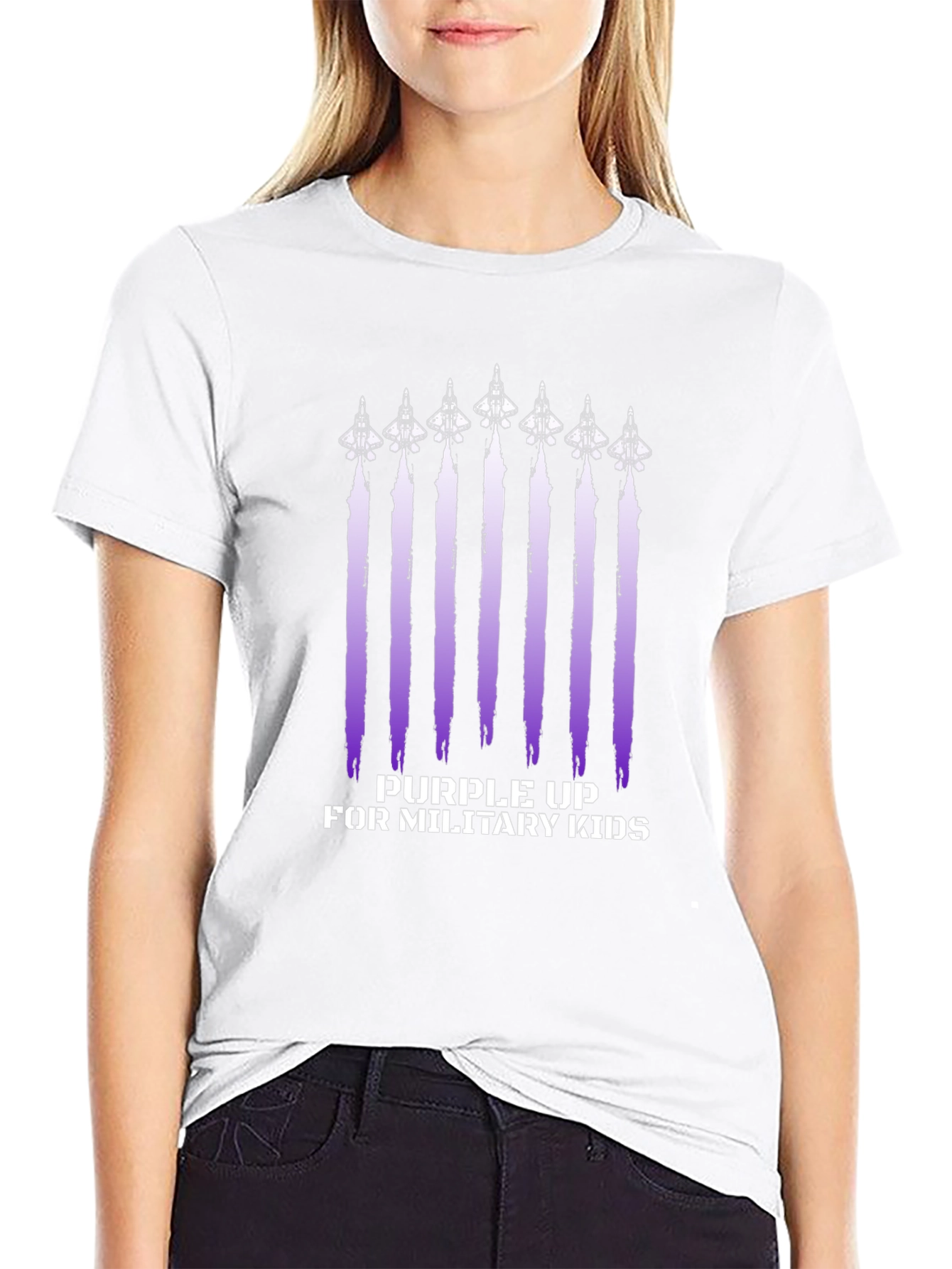 Purple Up Military Kids Graphic Tee