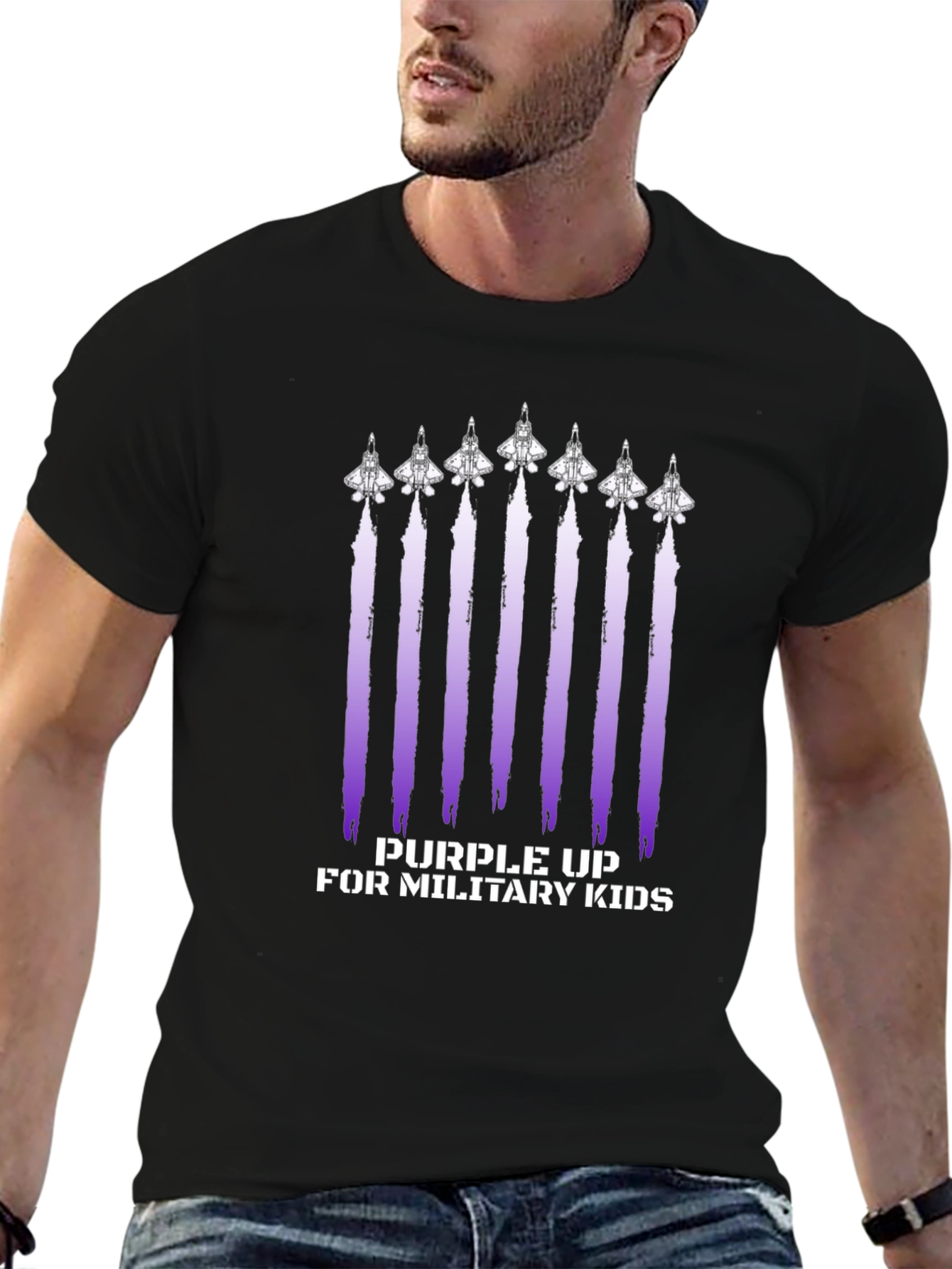 Purple Up Military Kids Graphic Tee