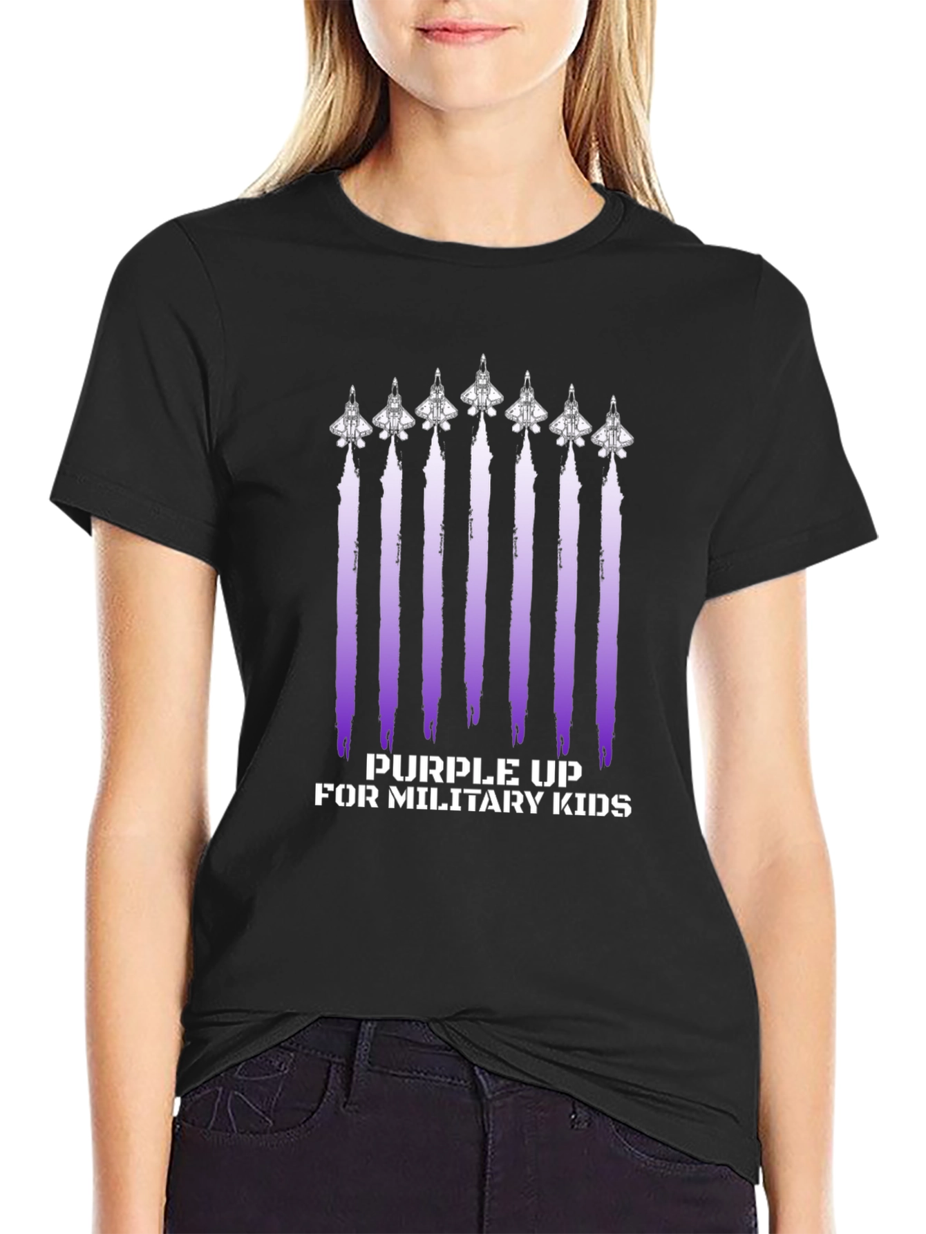 Purple Up Military Kids Graphic Tee