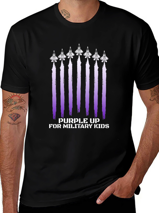 Purple Up Military Kids Graphic Tee