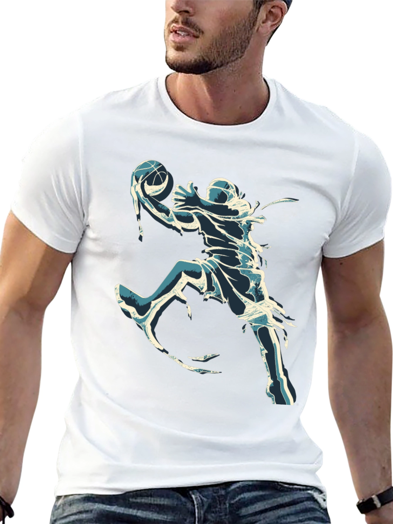 Cool Basketball Graphic Tee - Black