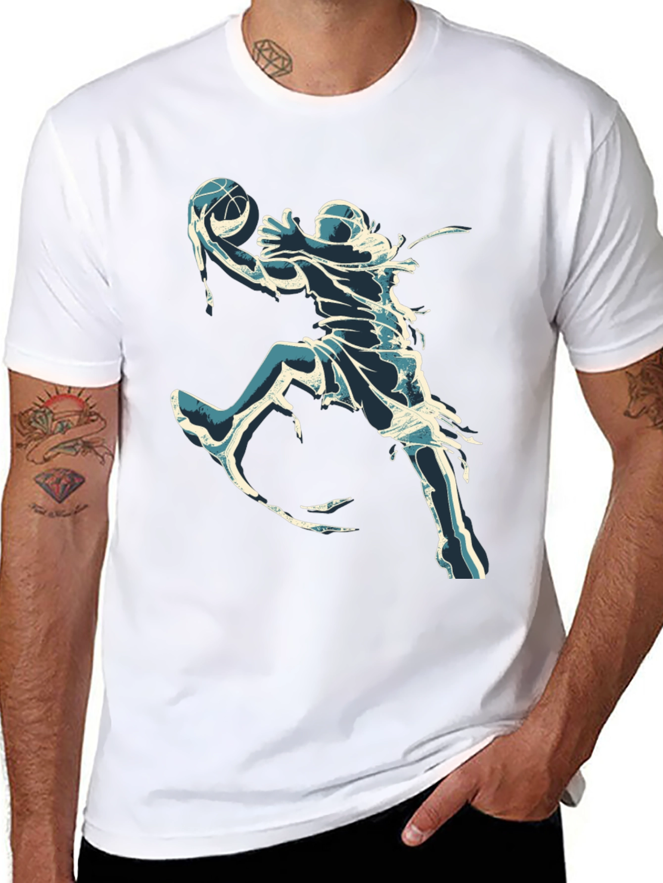 Cool Basketball Graphic Tee - Black