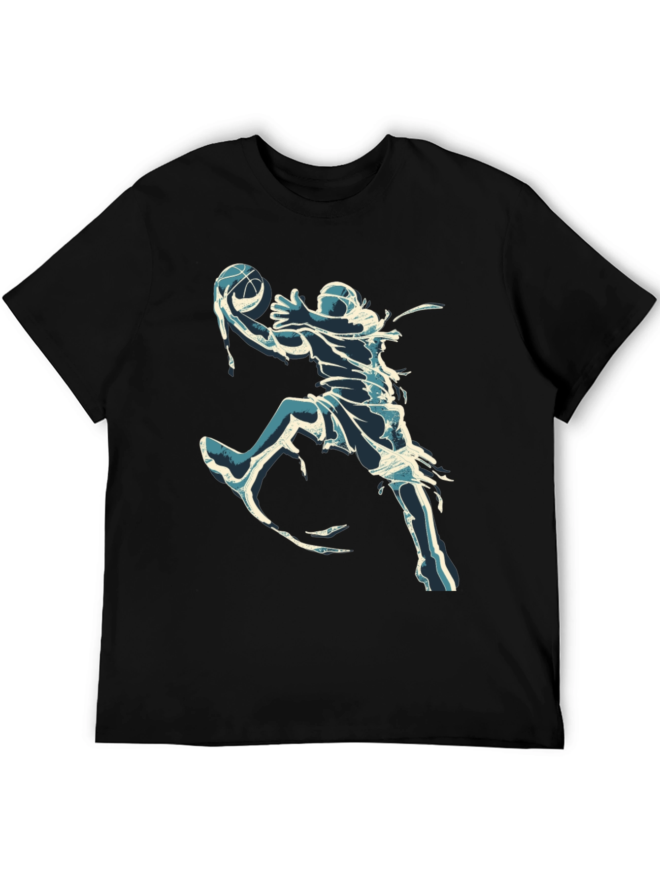 Cool Basketball Graphic Tee - Black