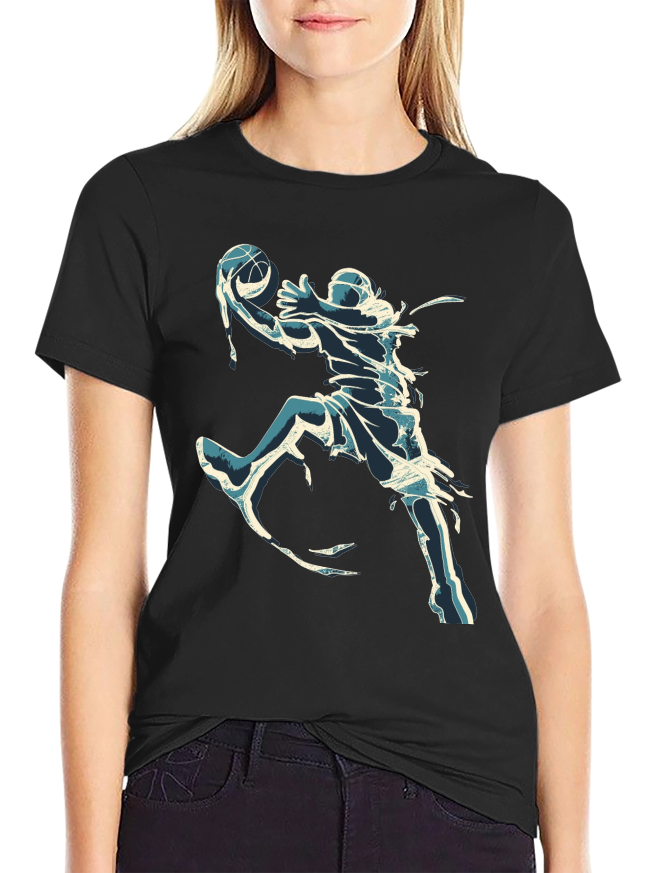 Cool Basketball Graphic Tee - Black