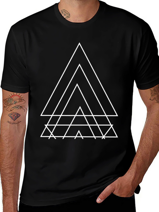 Geometric Triangle Graphic T-Shirt - Modern Minimalist Tee