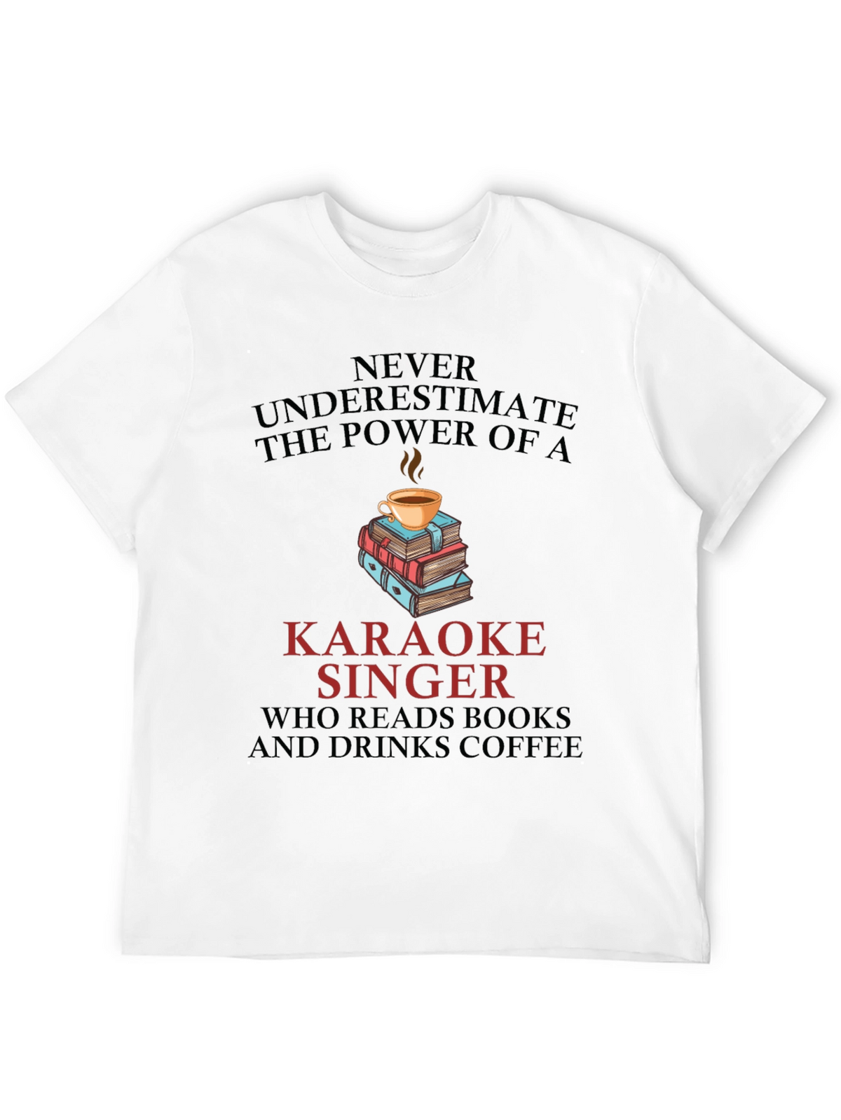Karaoke Singer Books & Coffee Graphic Tee