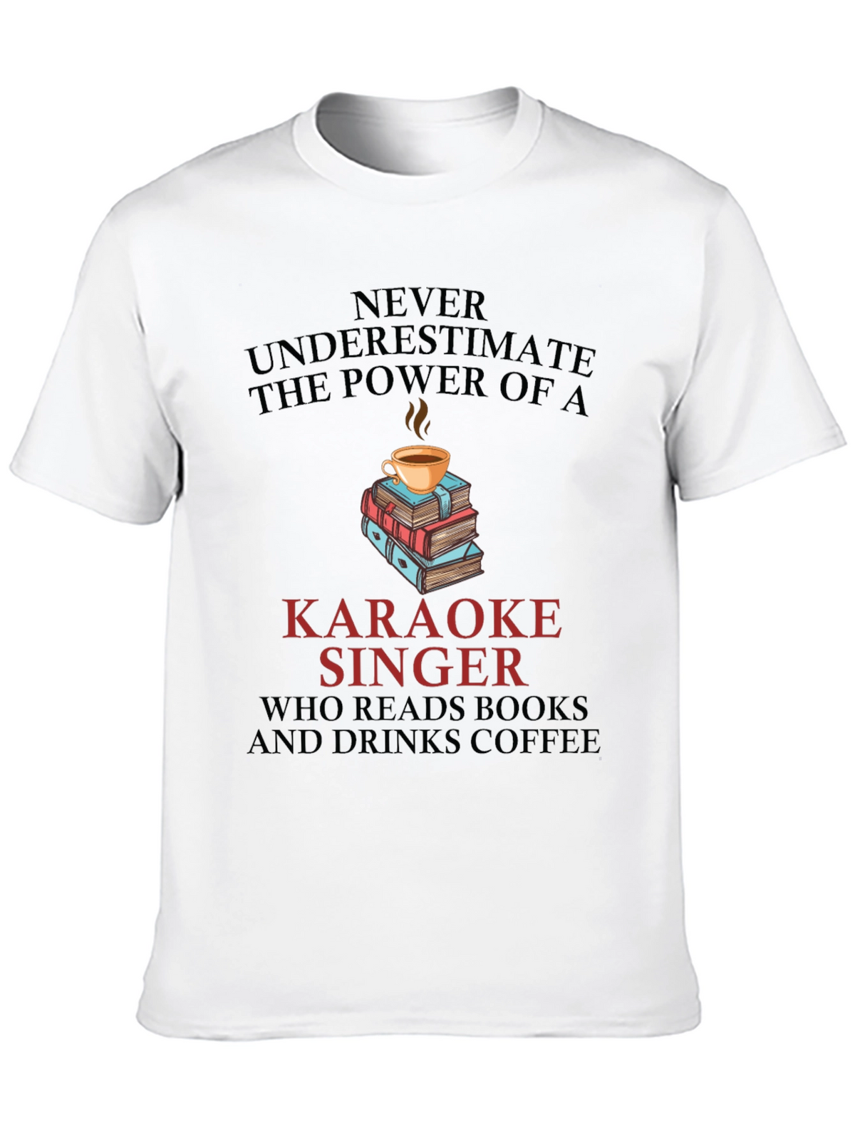 Karaoke Singer Books & Coffee Graphic Tee