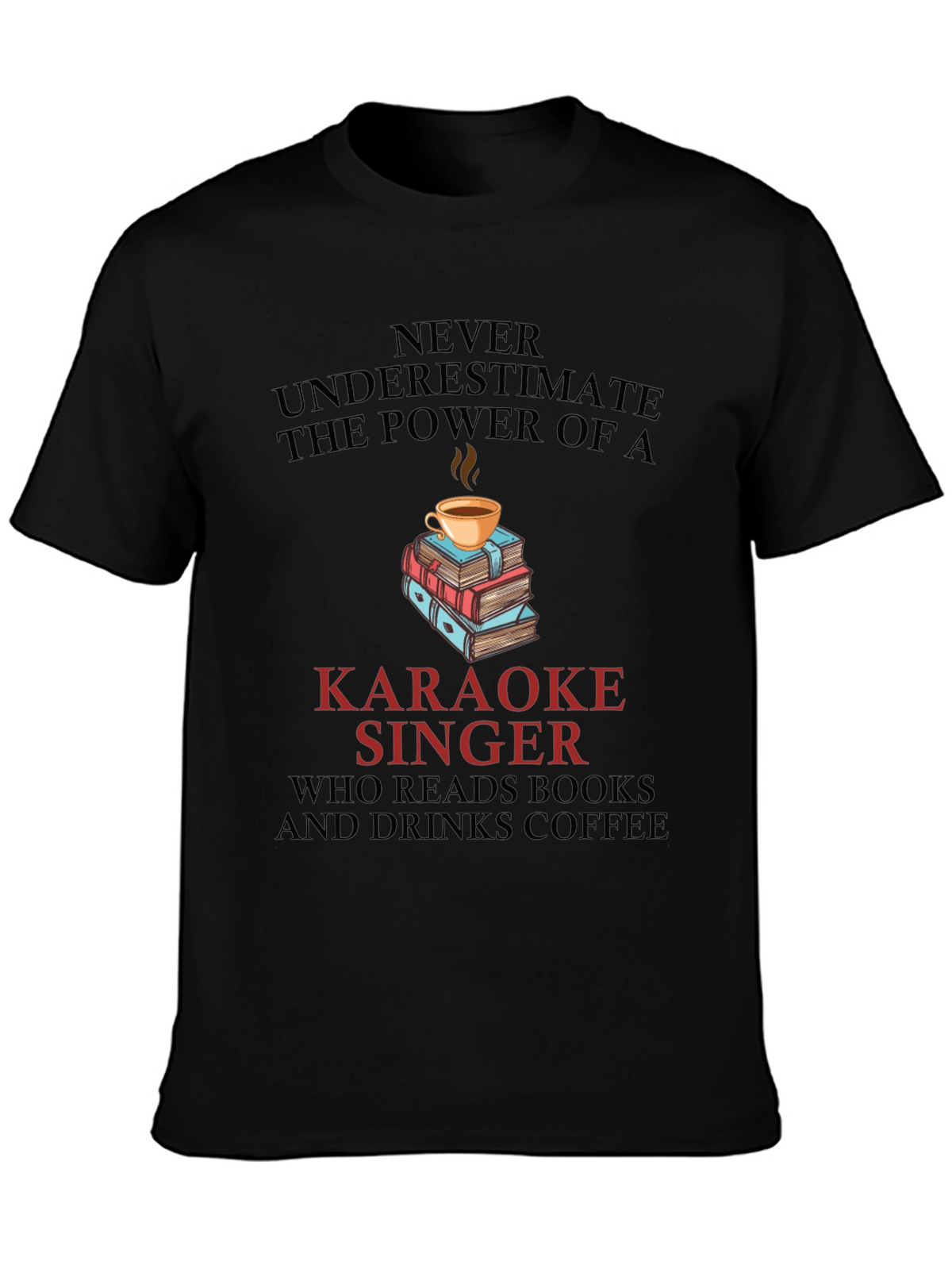 Karaoke Singer Books & Coffee Graphic Tee