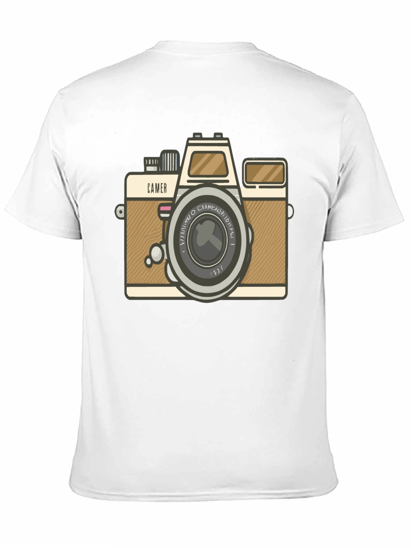 Retro Camera Graphic Tee - Black Cotton T-Shirt