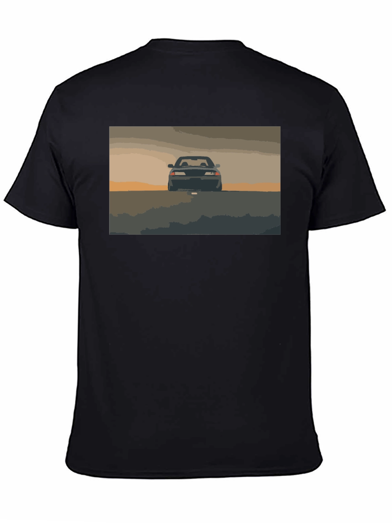 Retro Car Graphic Black T-Shirt