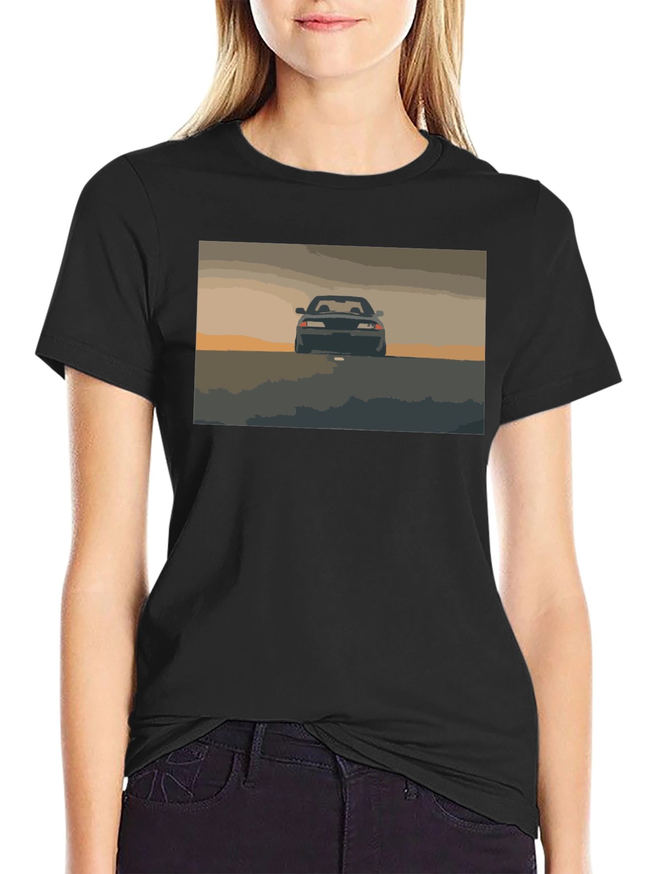 Retro Car Graphic Black T-Shirt