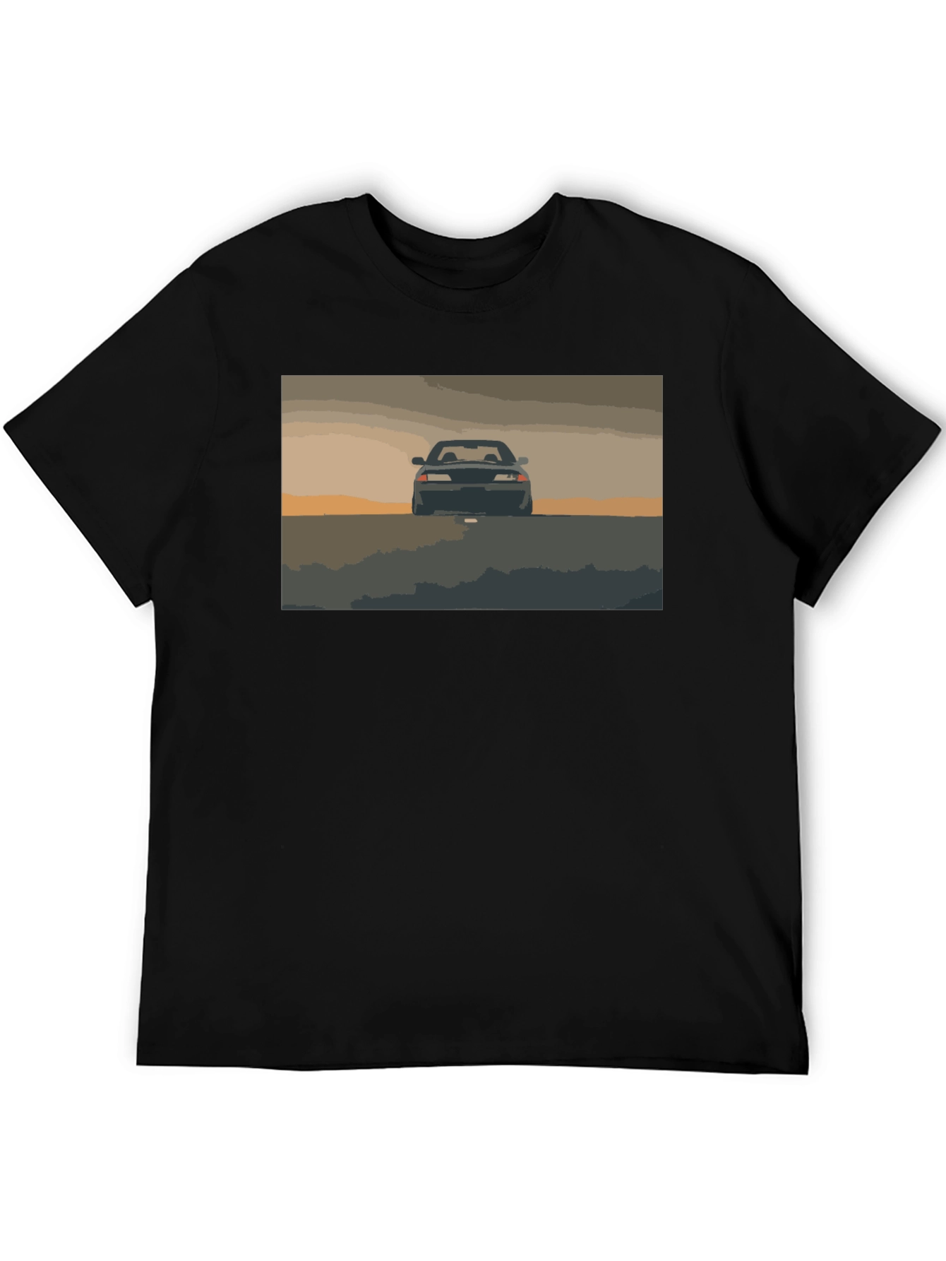 Retro Car Graphic Black T-Shirt