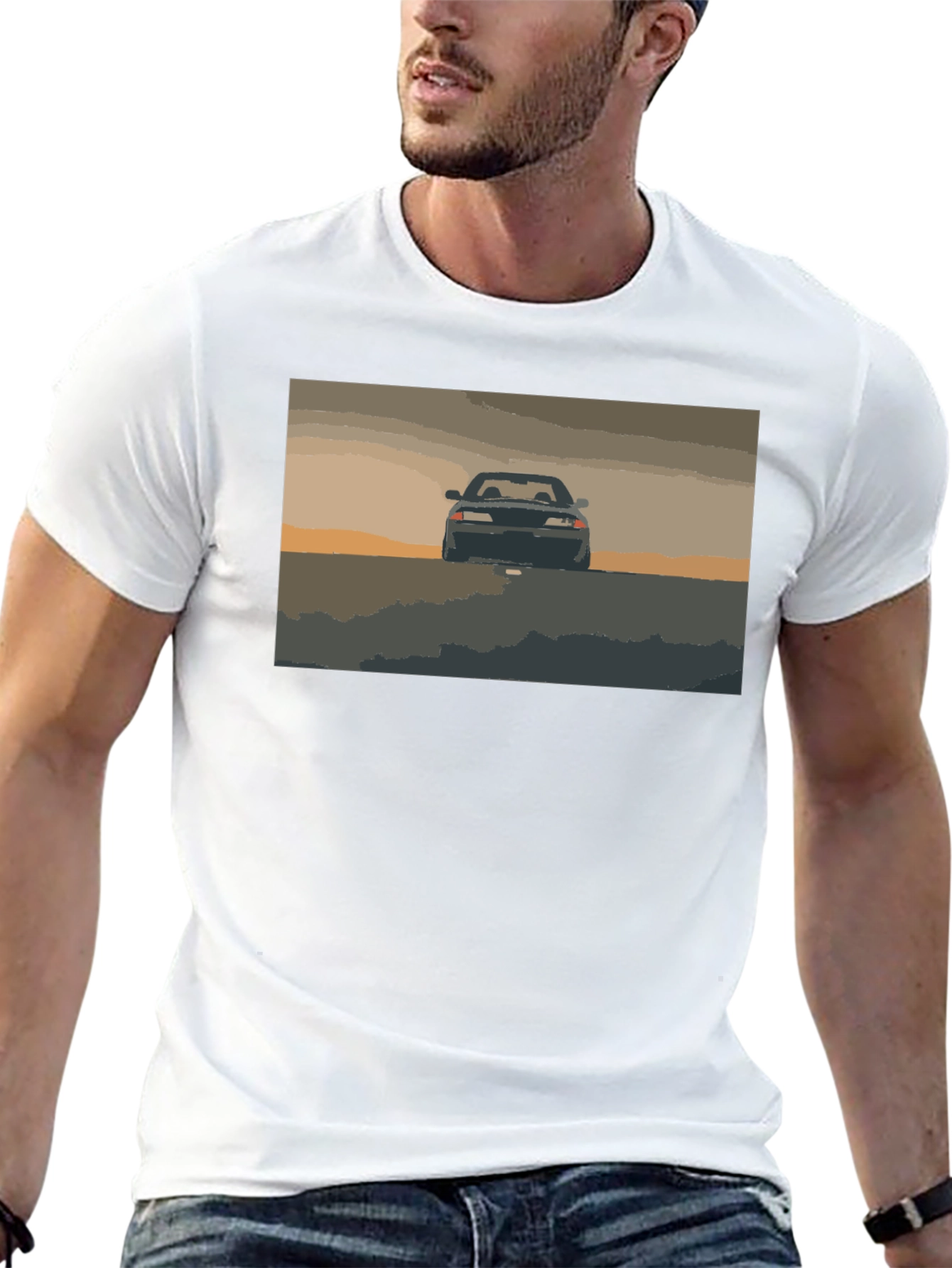 Retro Car Graphic Black T-Shirt
