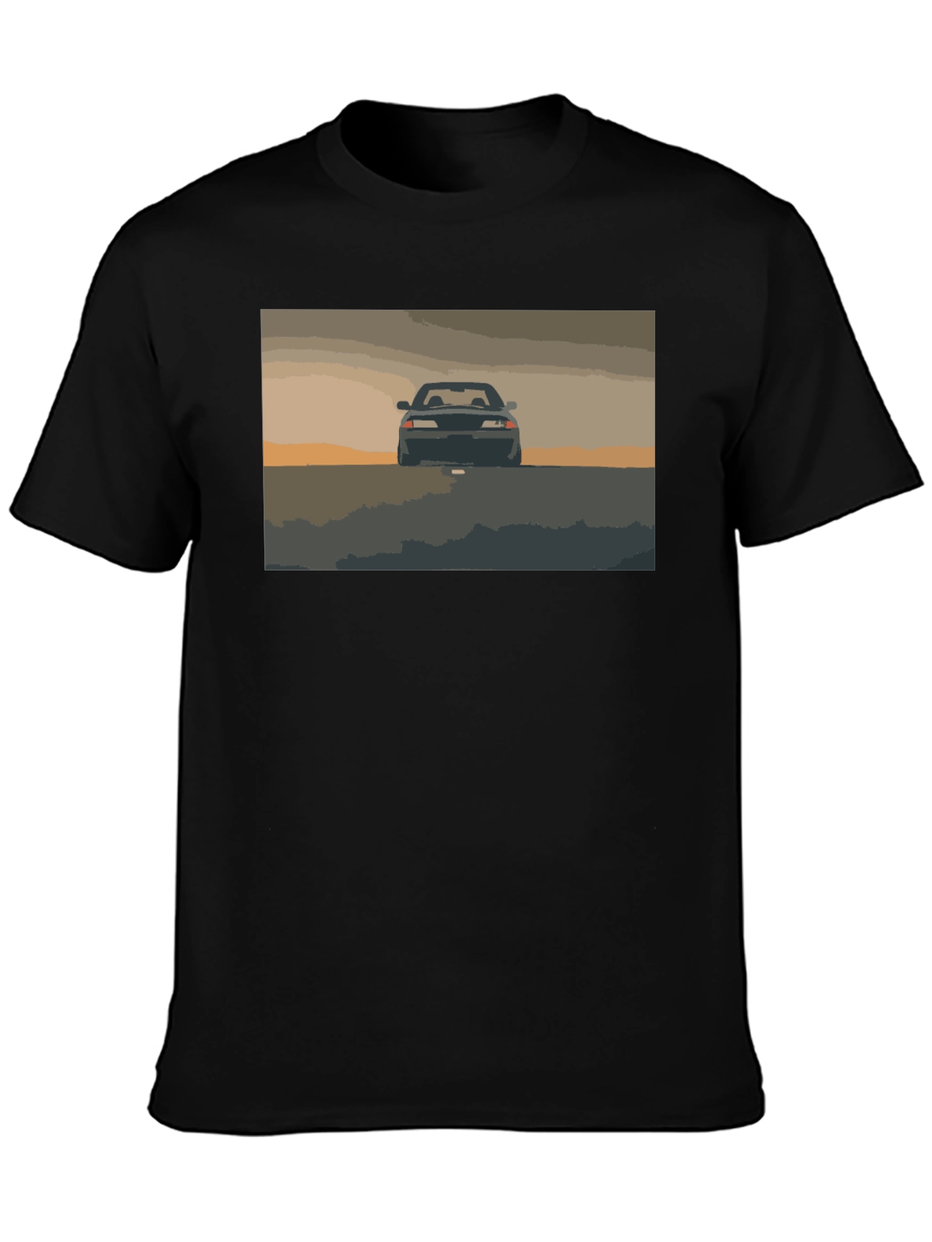 Retro Car Graphic Black T-Shirt