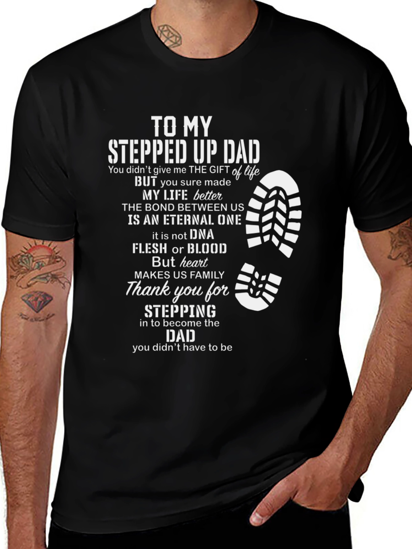 Stepped Up Dad T-Shirt - Fathers Day Gift