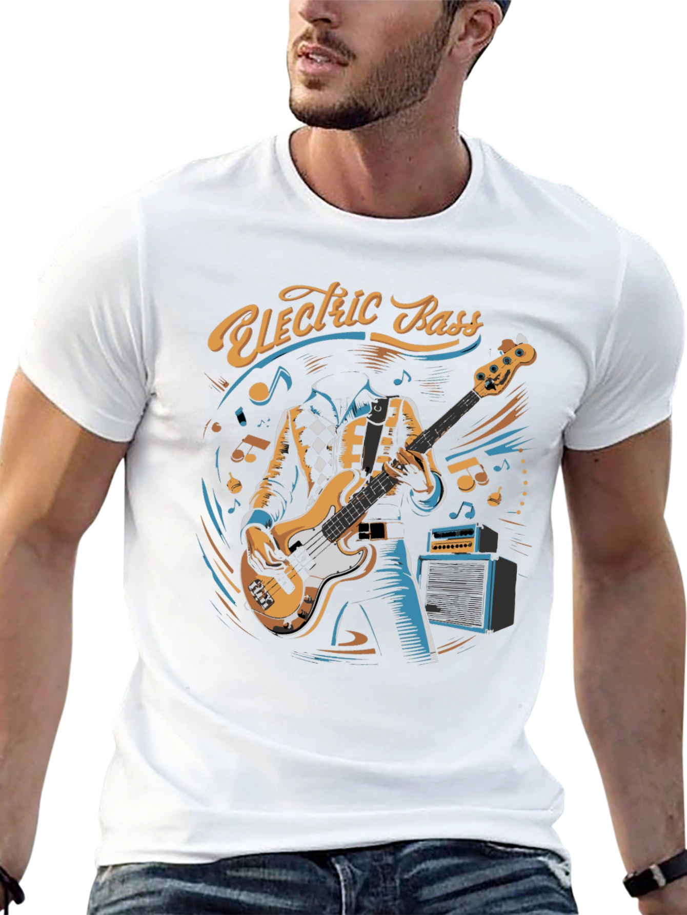 Electric Bass Player Graphic Tee - Cool Musician T-Shirt