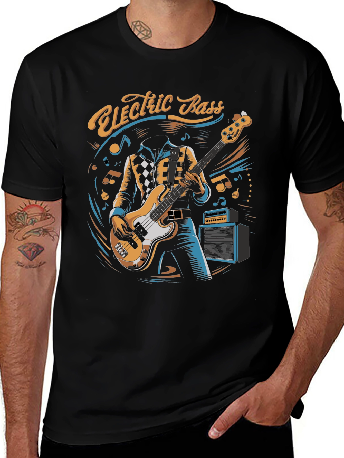 Electric Bass Player Graphic Tee - Cool Musician T-Shirt