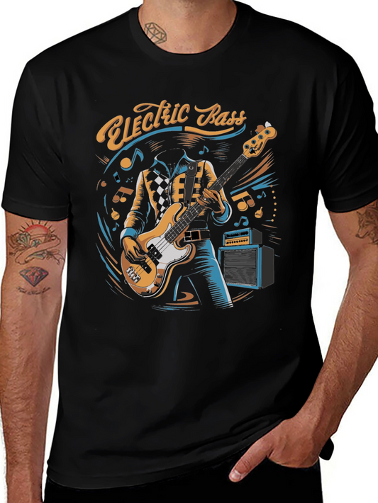 Electric Bass Player Graphic Tee - Cool Musician T-Shirt