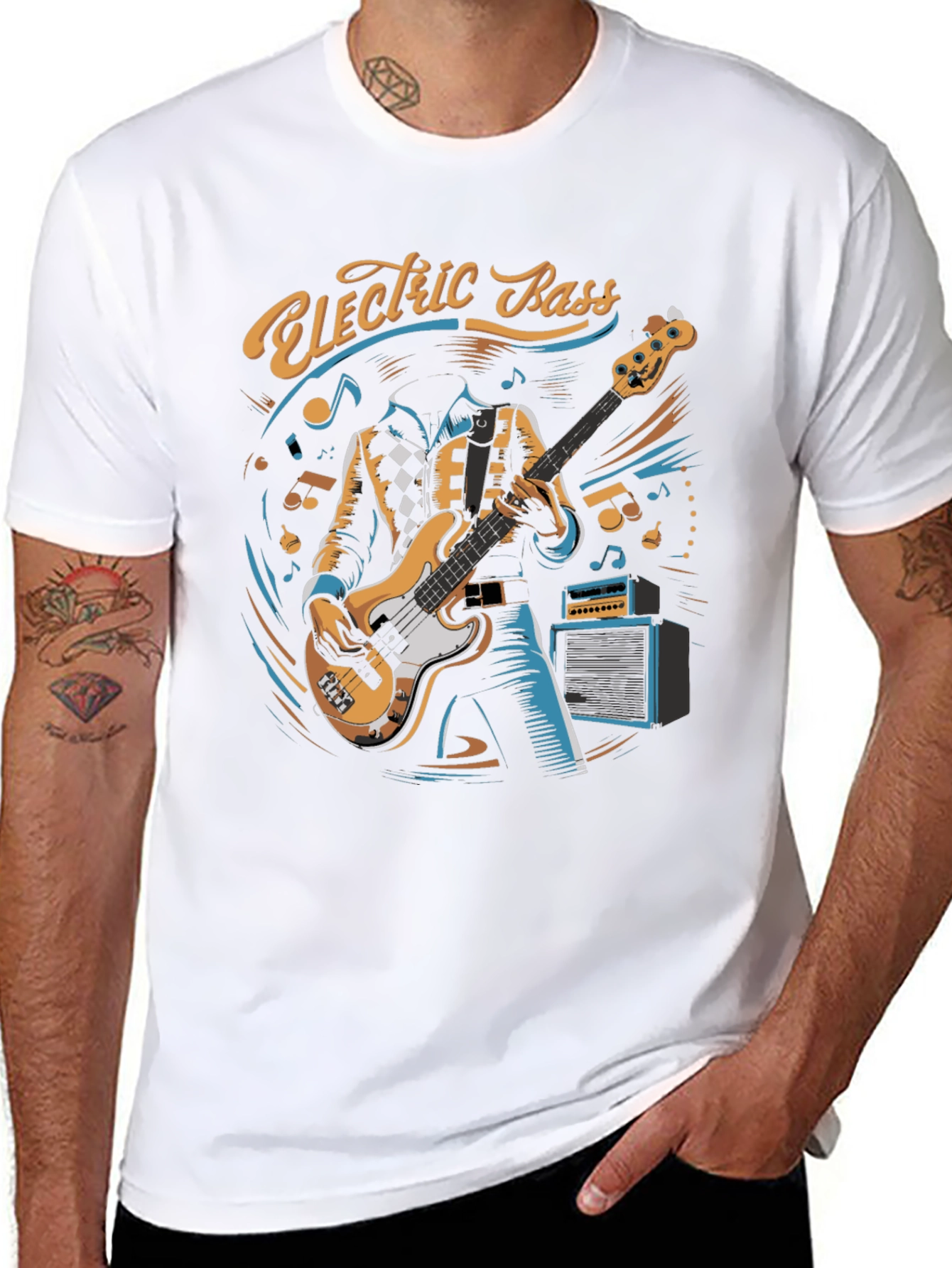 Electric Bass Player Graphic Tee - Cool Musician T-Shirt