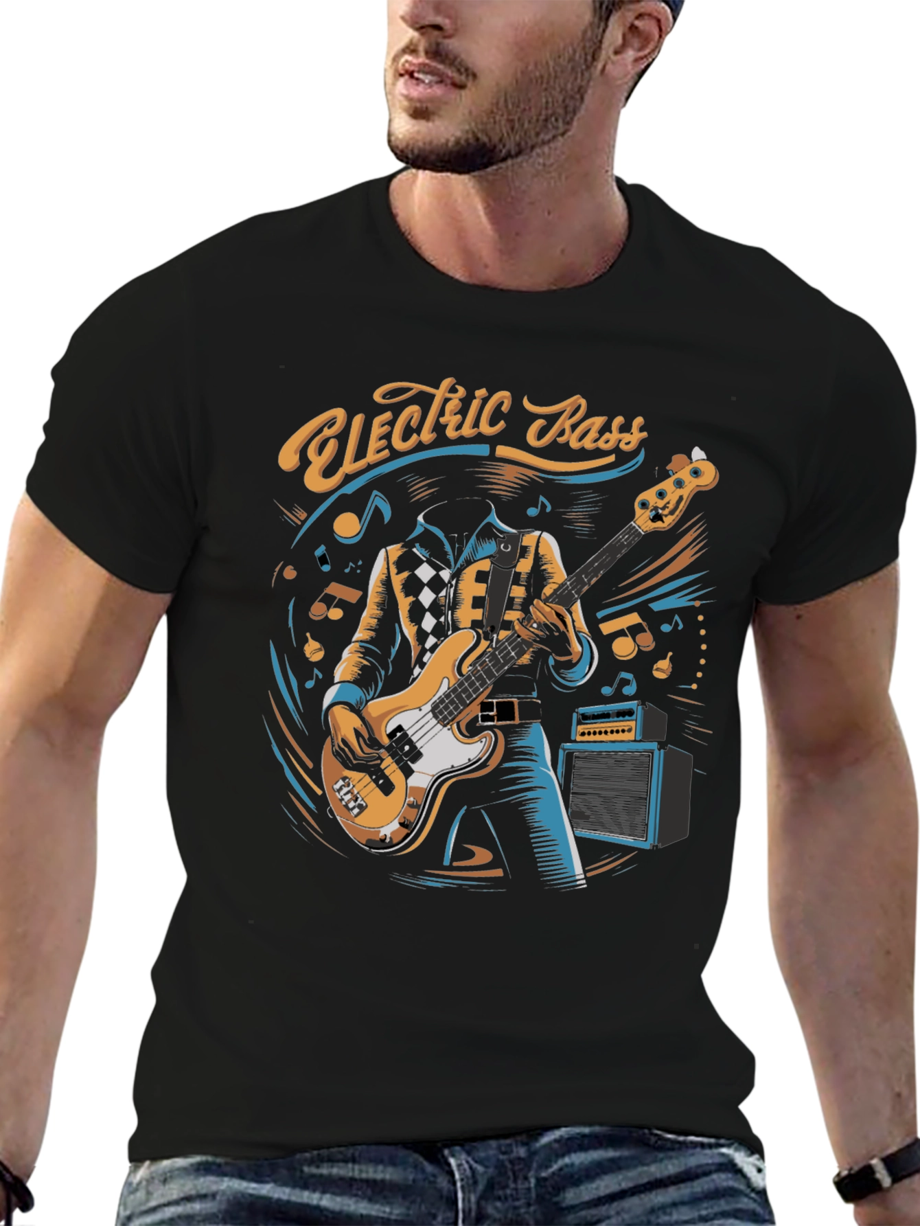 Electric Bass Player Graphic Tee - Cool Musician T-Shirt