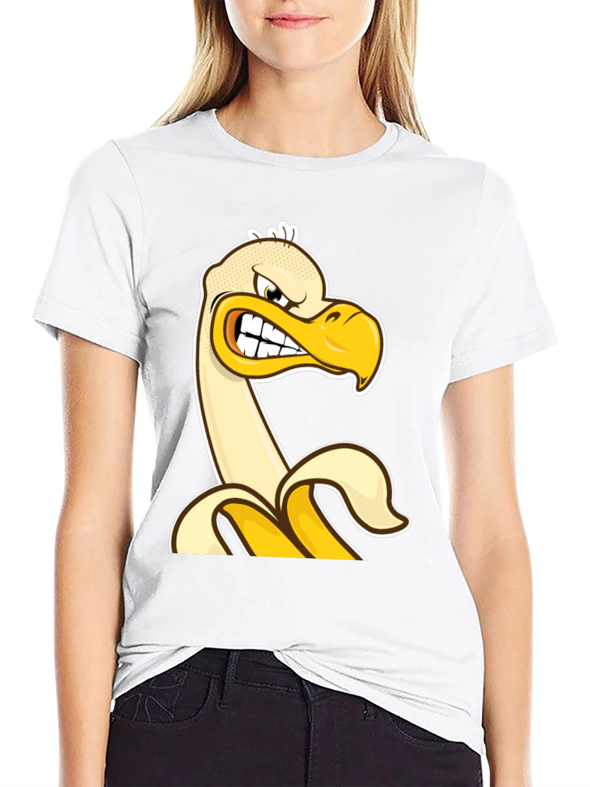 Angry Banana Duck T-Shirt - Quirky Cartoon Tee