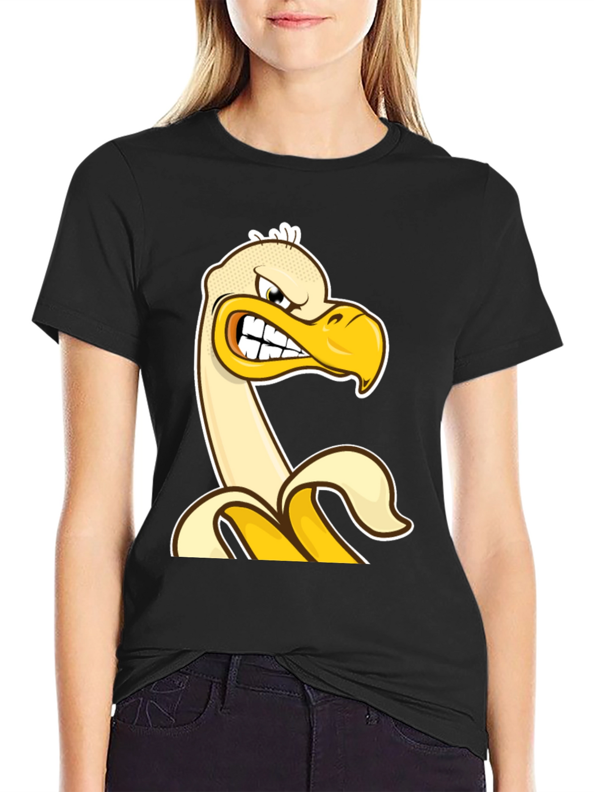 Angry Banana Duck T-Shirt - Quirky Cartoon Tee