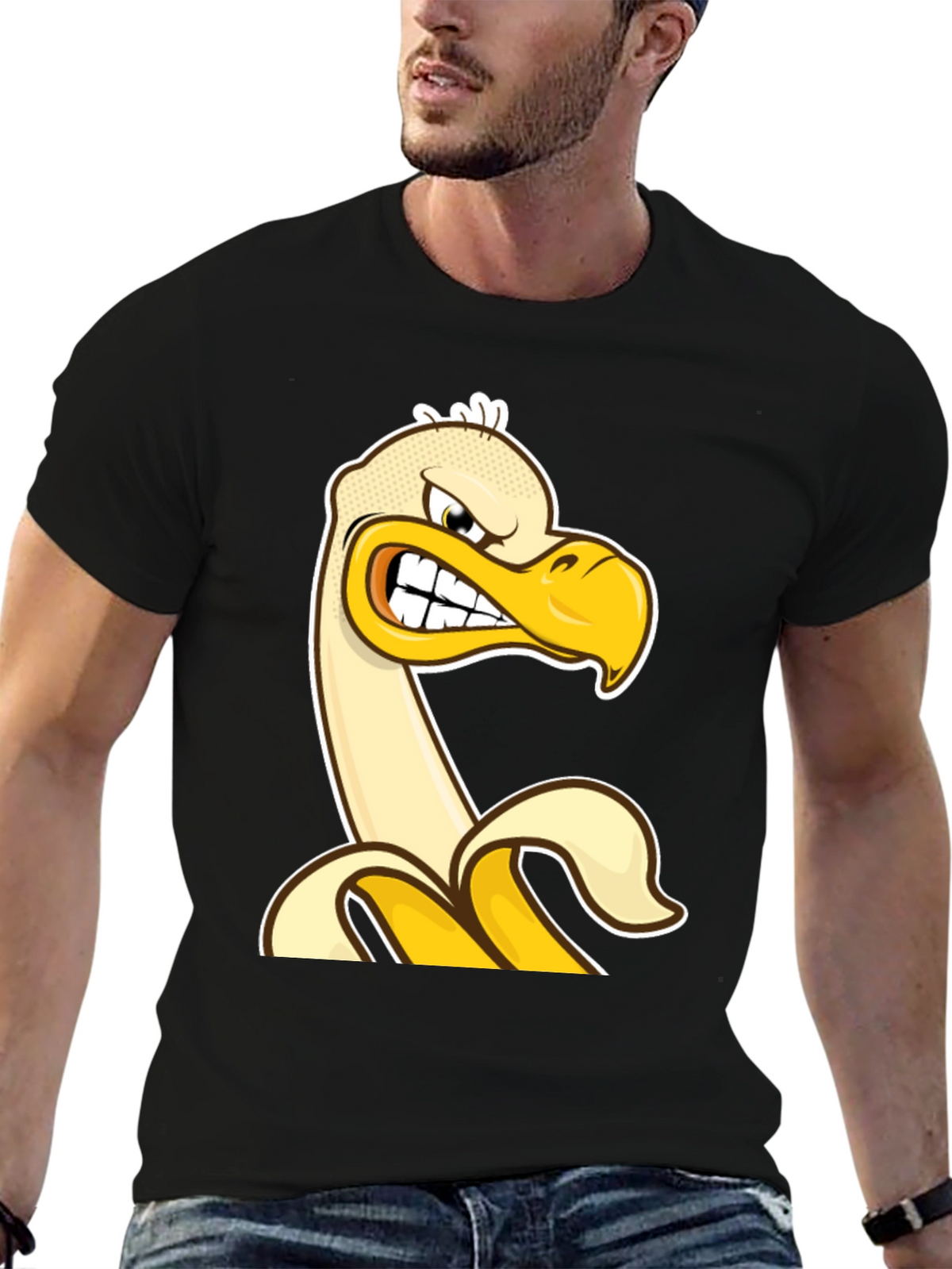 Angry Banana Duck T-Shirt - Quirky Cartoon Tee