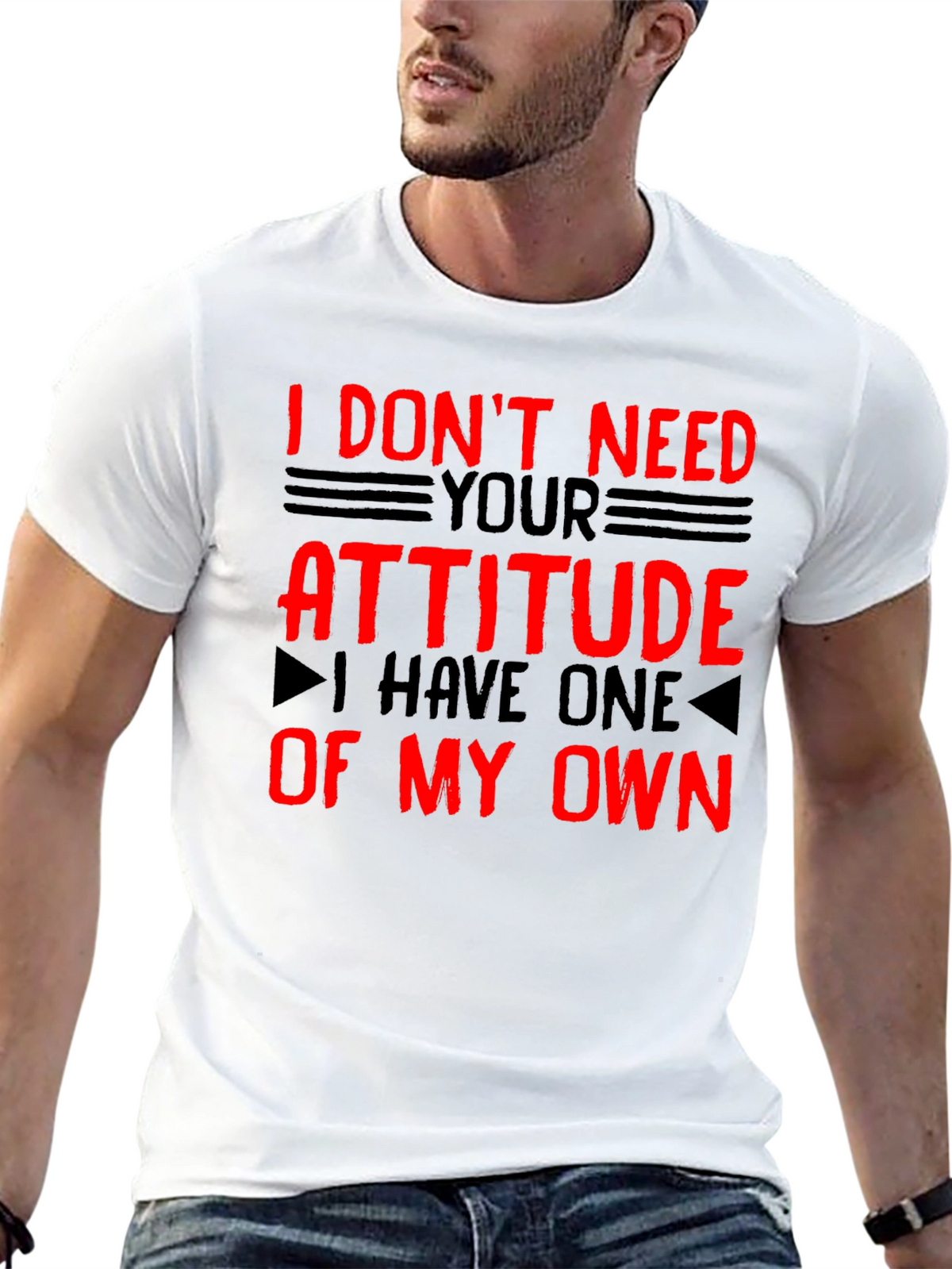 Attitude Graphic Print T-Shirt - Bold Statement Tee