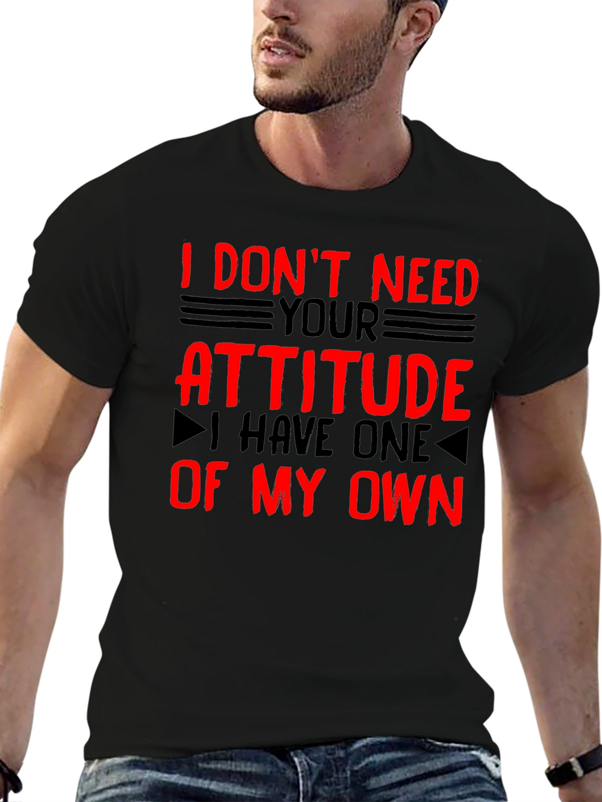 Attitude Graphic Print T-Shirt - Bold Statement Tee