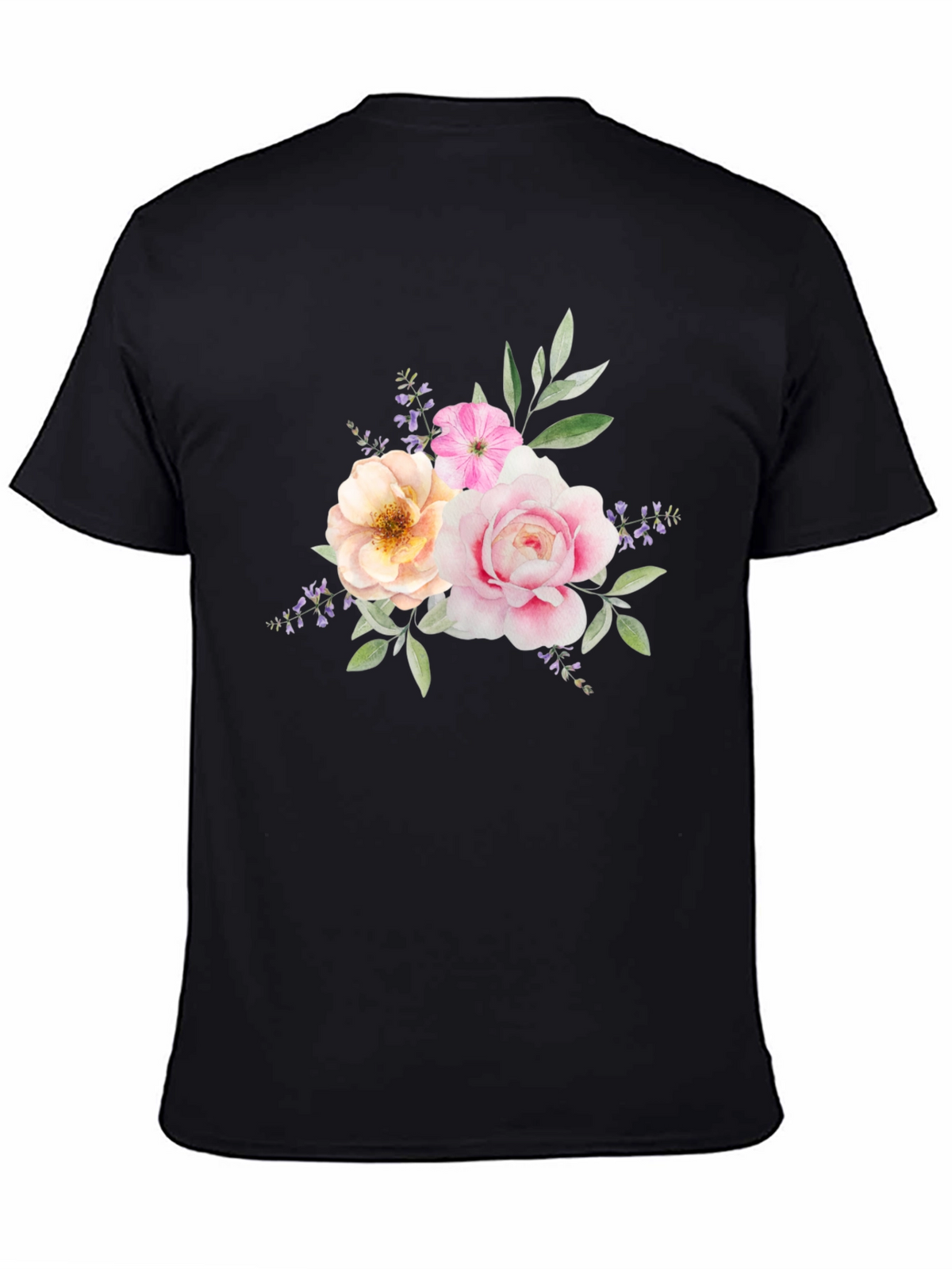 Floral Bouquet Graphic Tee - Black