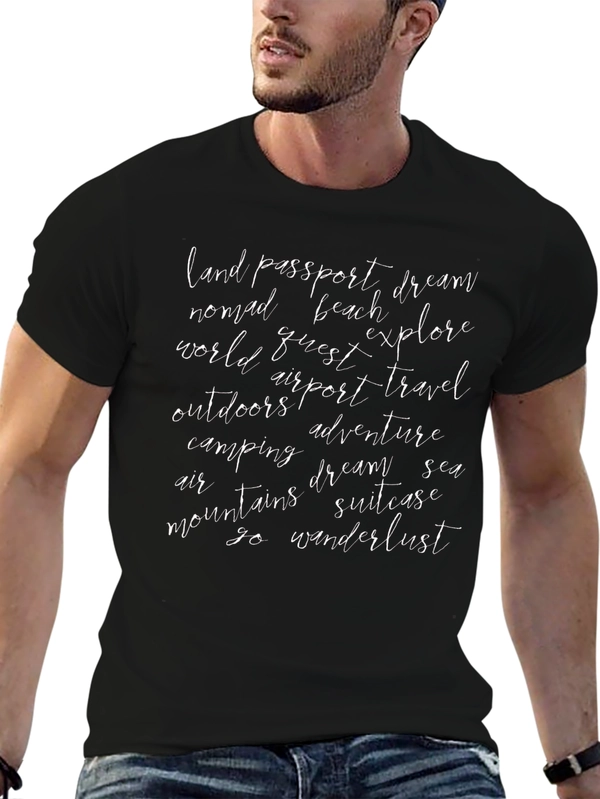 Travel Word Art Graphic T-Shirt