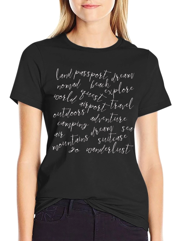 Travel Word Art Graphic T-Shirt