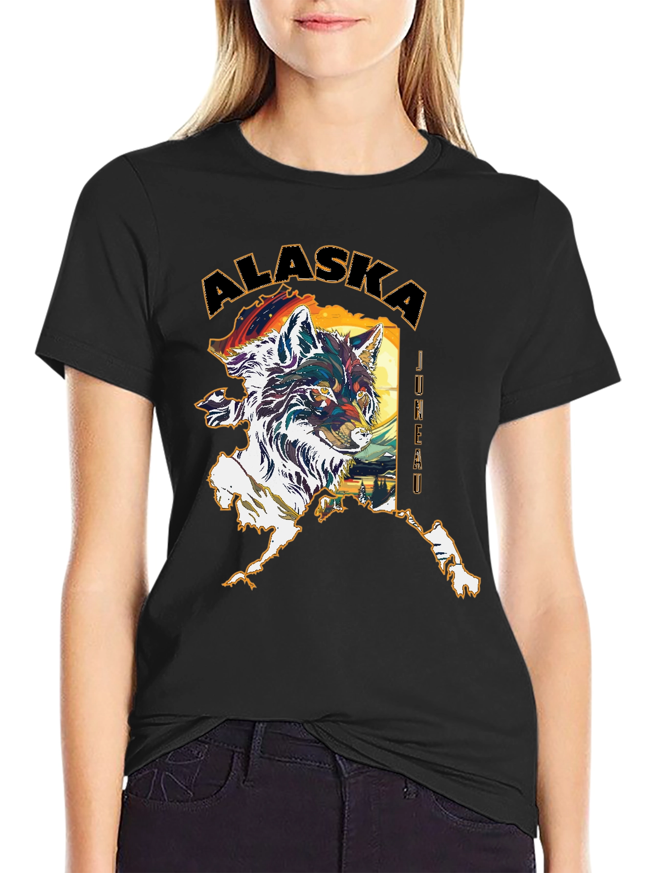 Alaska Wolf Graphic T-Shirt