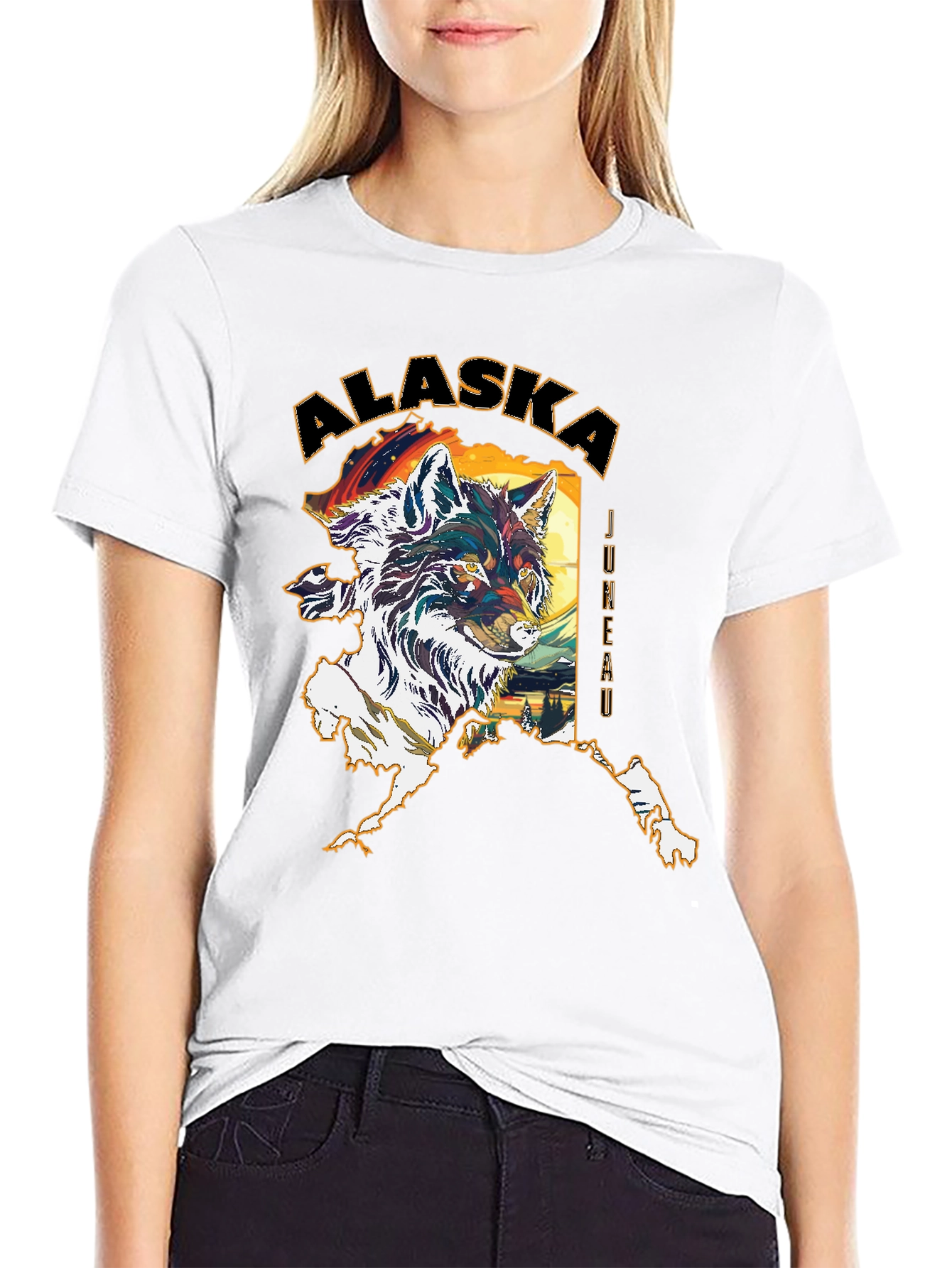 Alaska Wolf Graphic T-Shirt