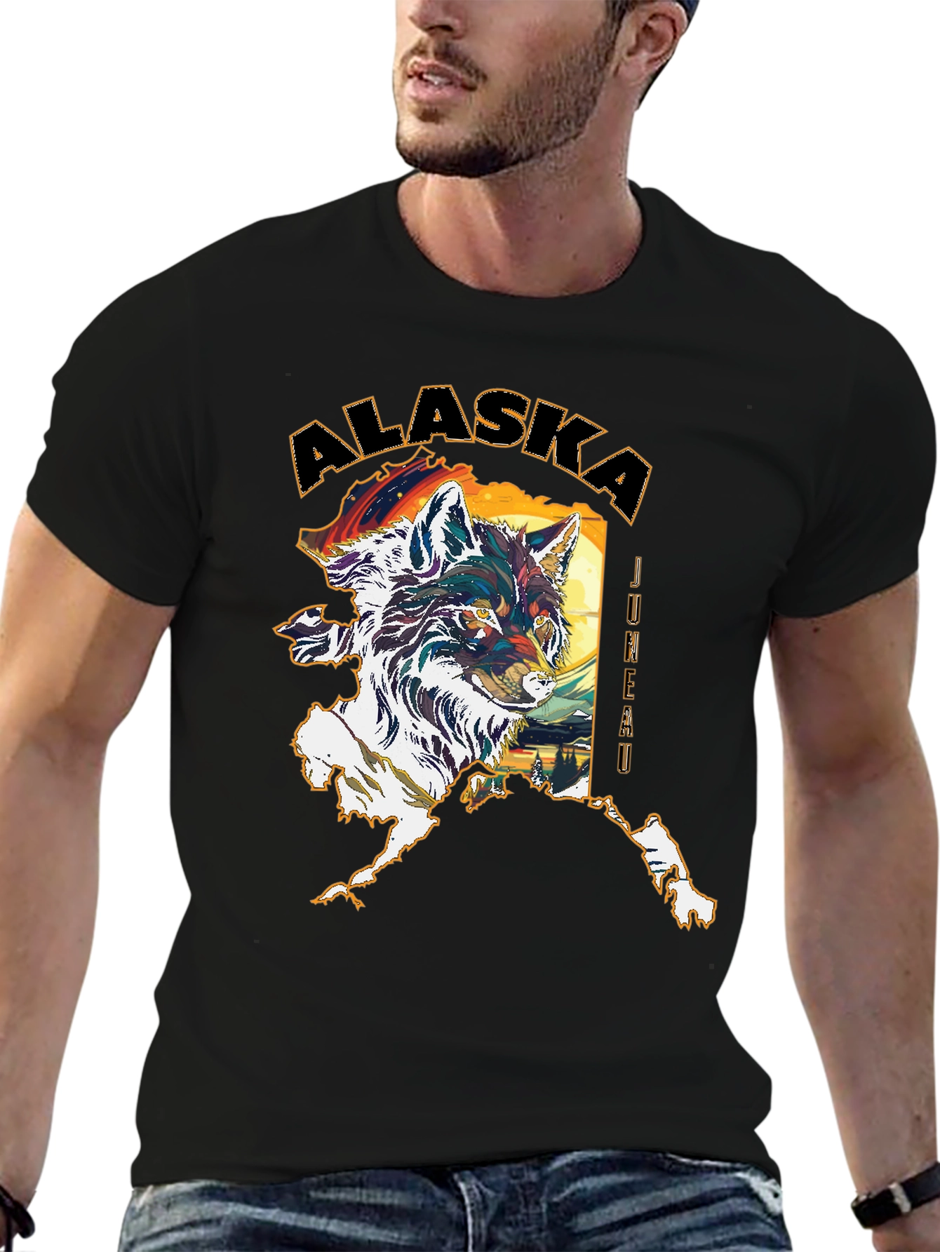 Alaska Wolf Graphic T-Shirt