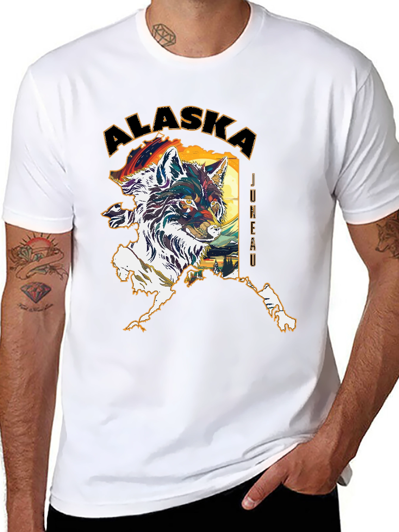 Alaska Wolf Graphic T-Shirt
