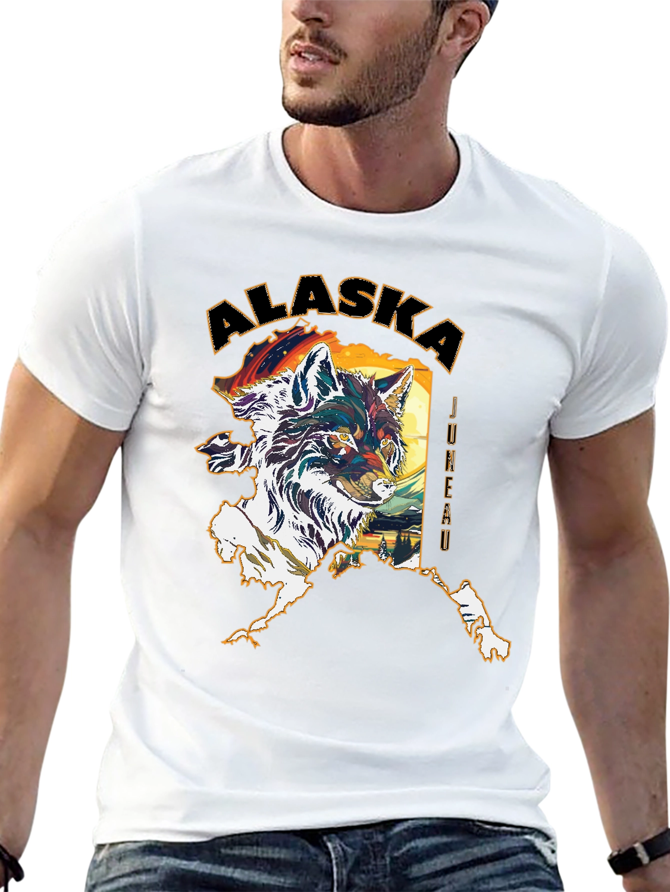 Alaska Wolf Graphic T-Shirt