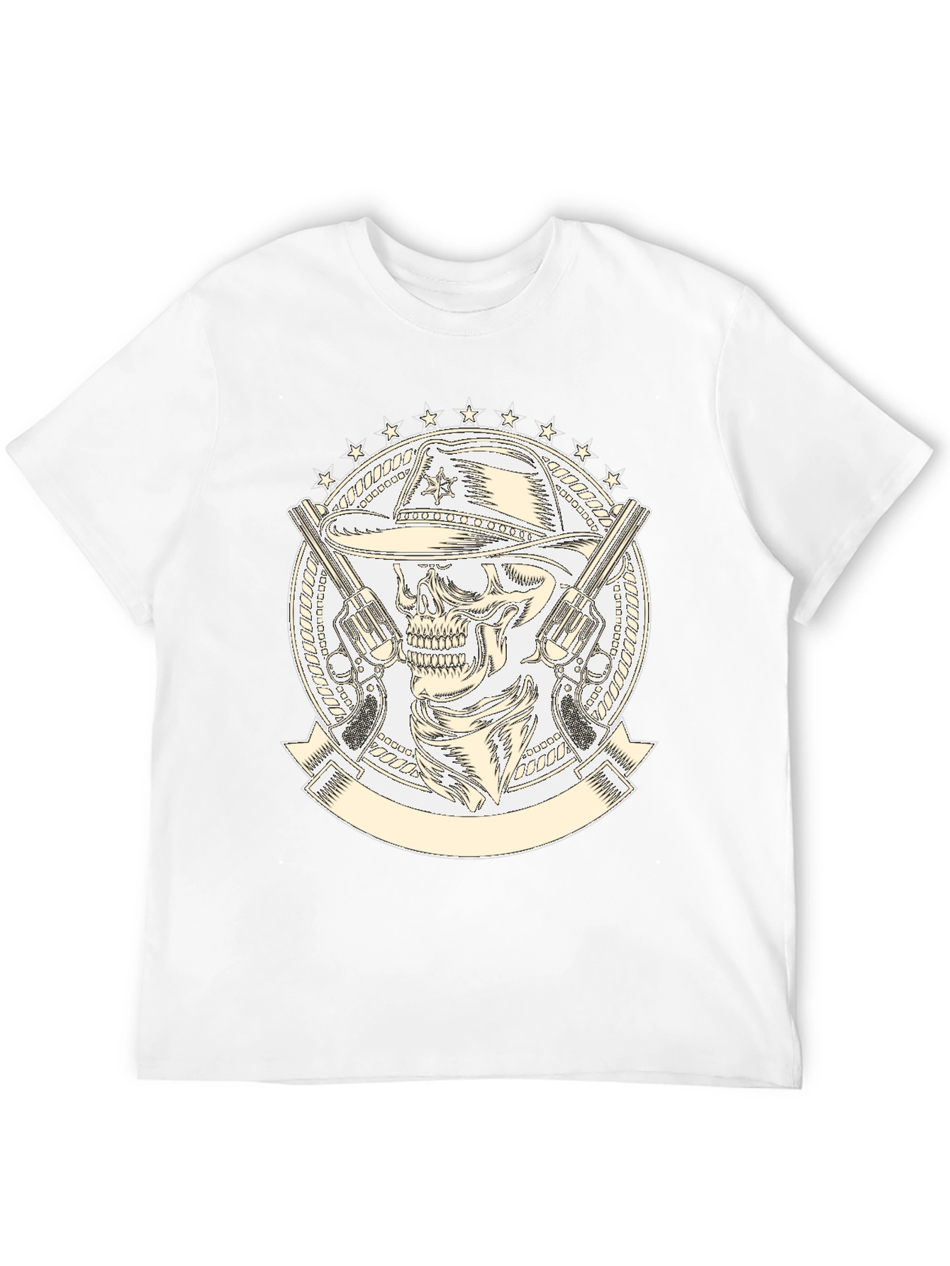 Skull Cowboy T-Shirt - Western Style Graphic Tee